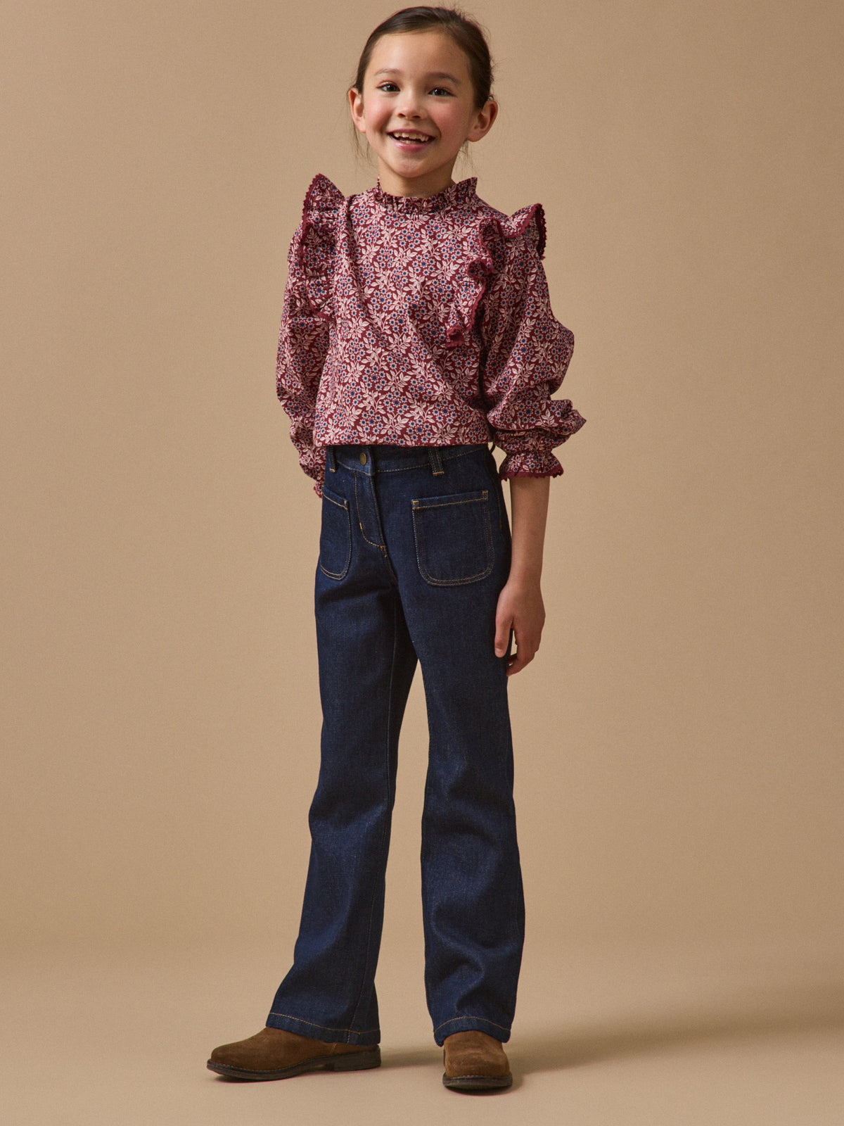 Girl's Ophelia-print blouse
