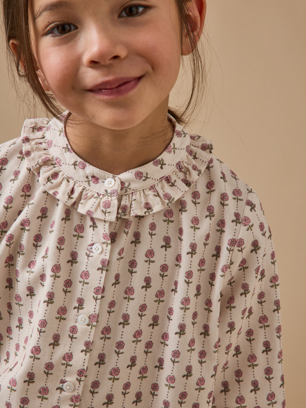 Chemise imprimée en velours Fille