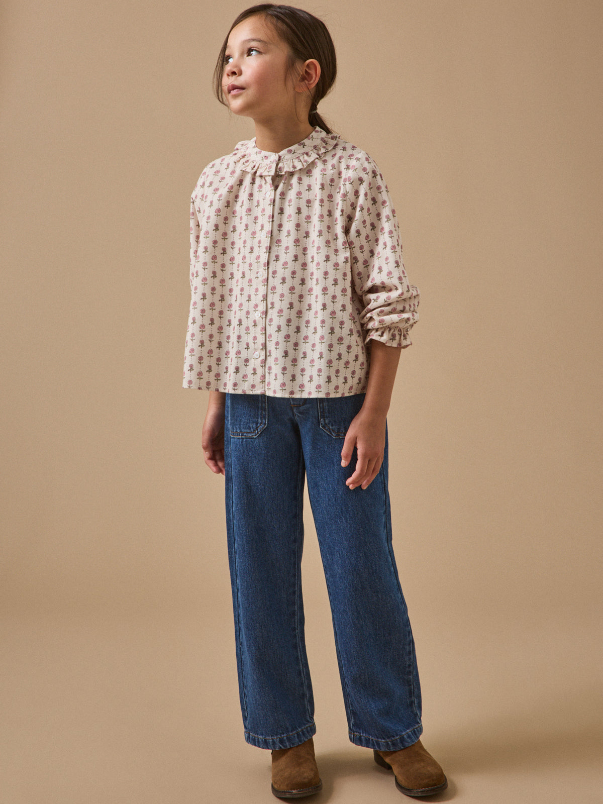Chemise imprimée en velours Fille