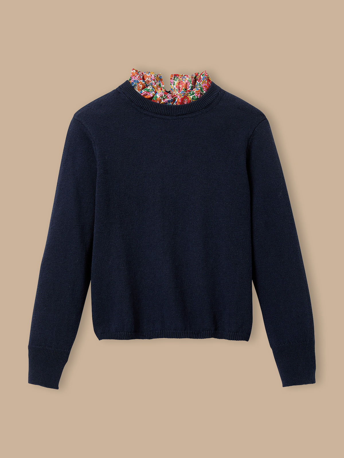 Pull Fille col en tissu Liberty