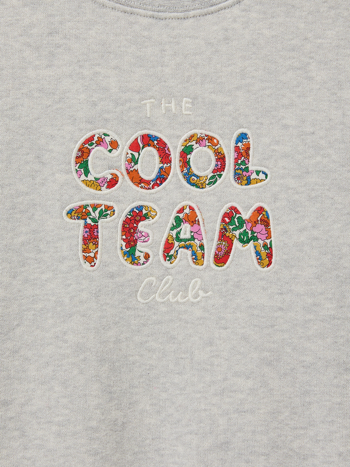 Girl's Cool Team organic cotton sweatshirt, details made with Liberty fabric