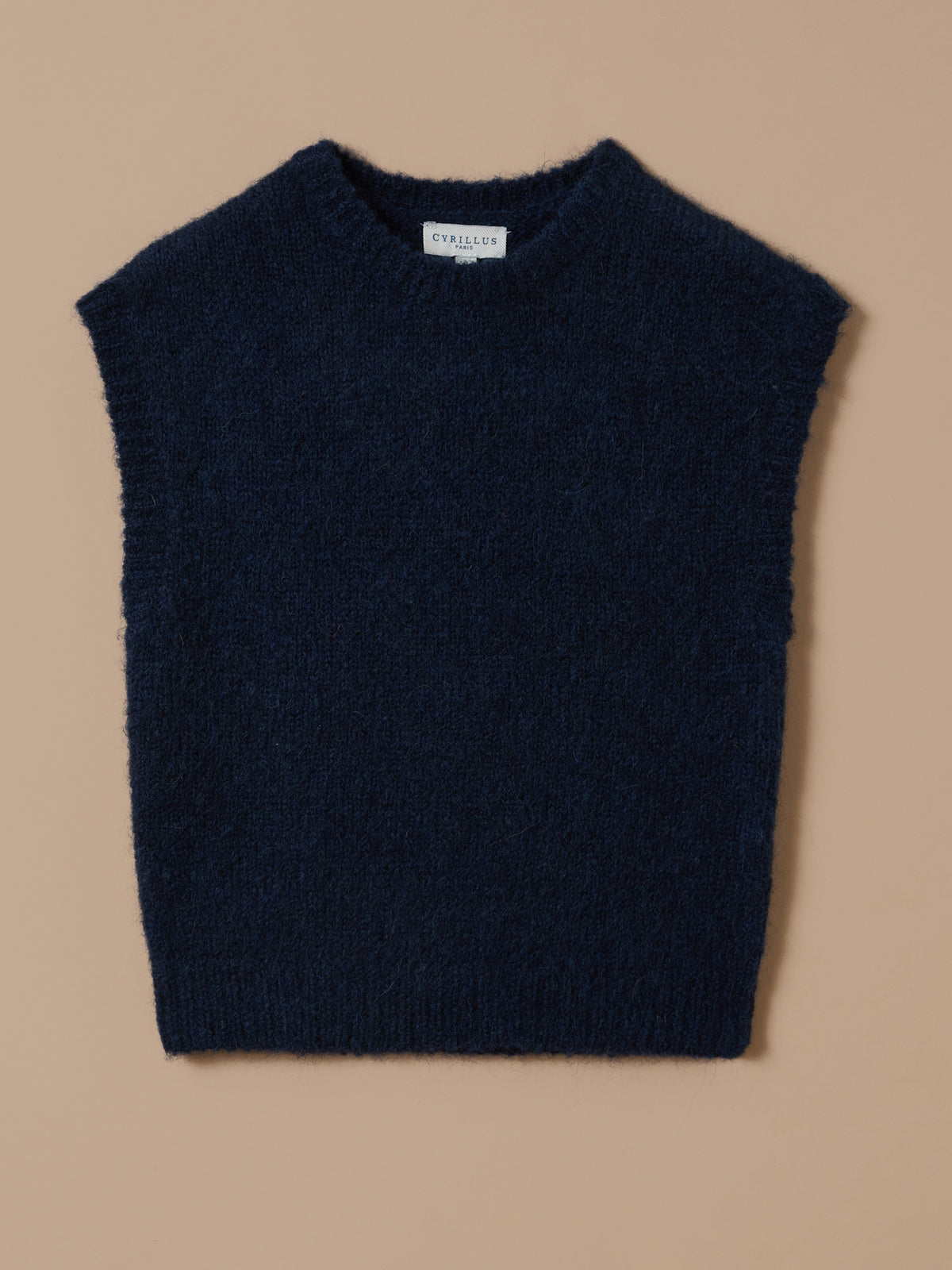Girl's sleeveless wool and alpaca sweater
