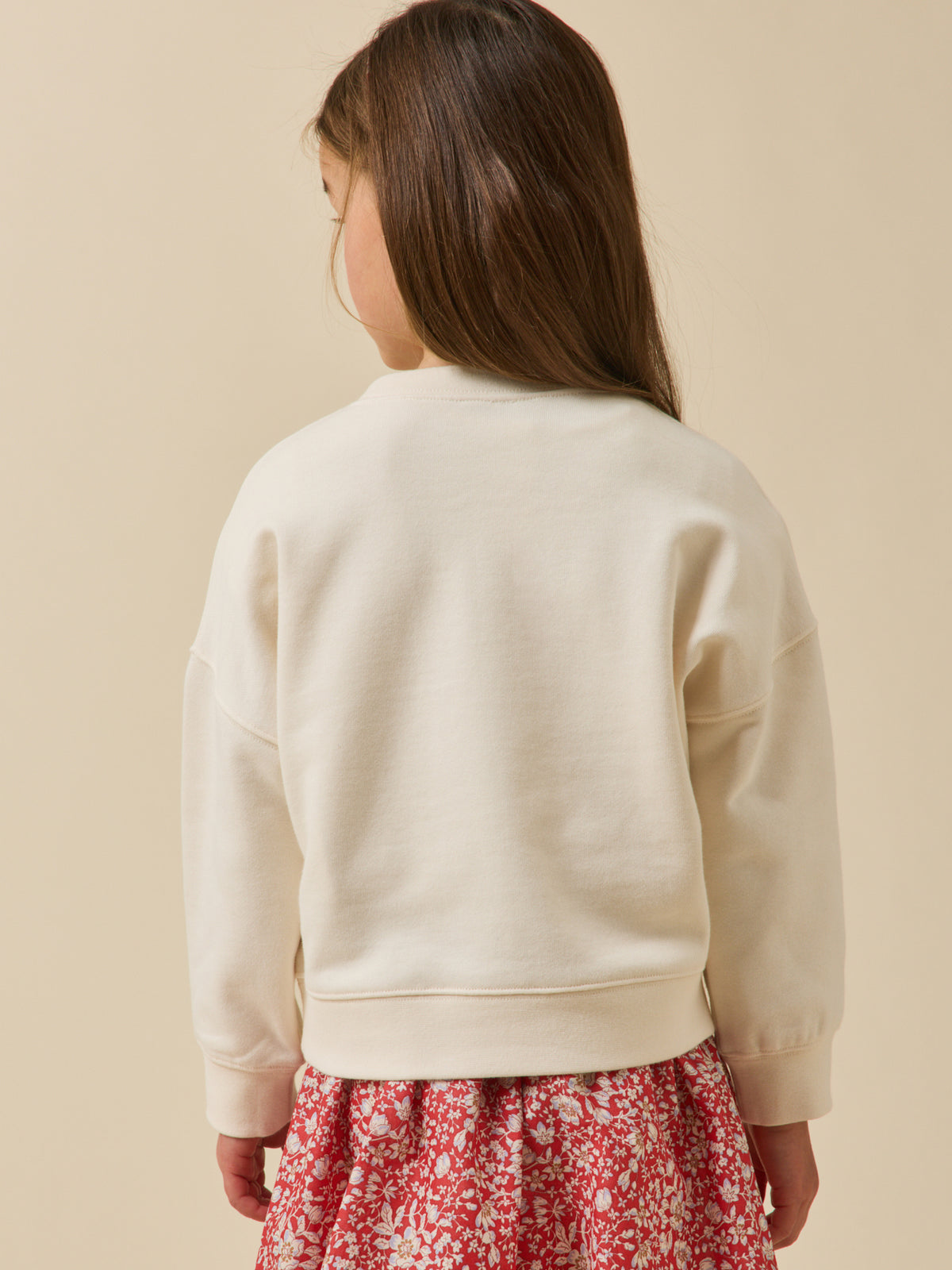 Sweat Fille à message en tissu Liberty - Coton biologique