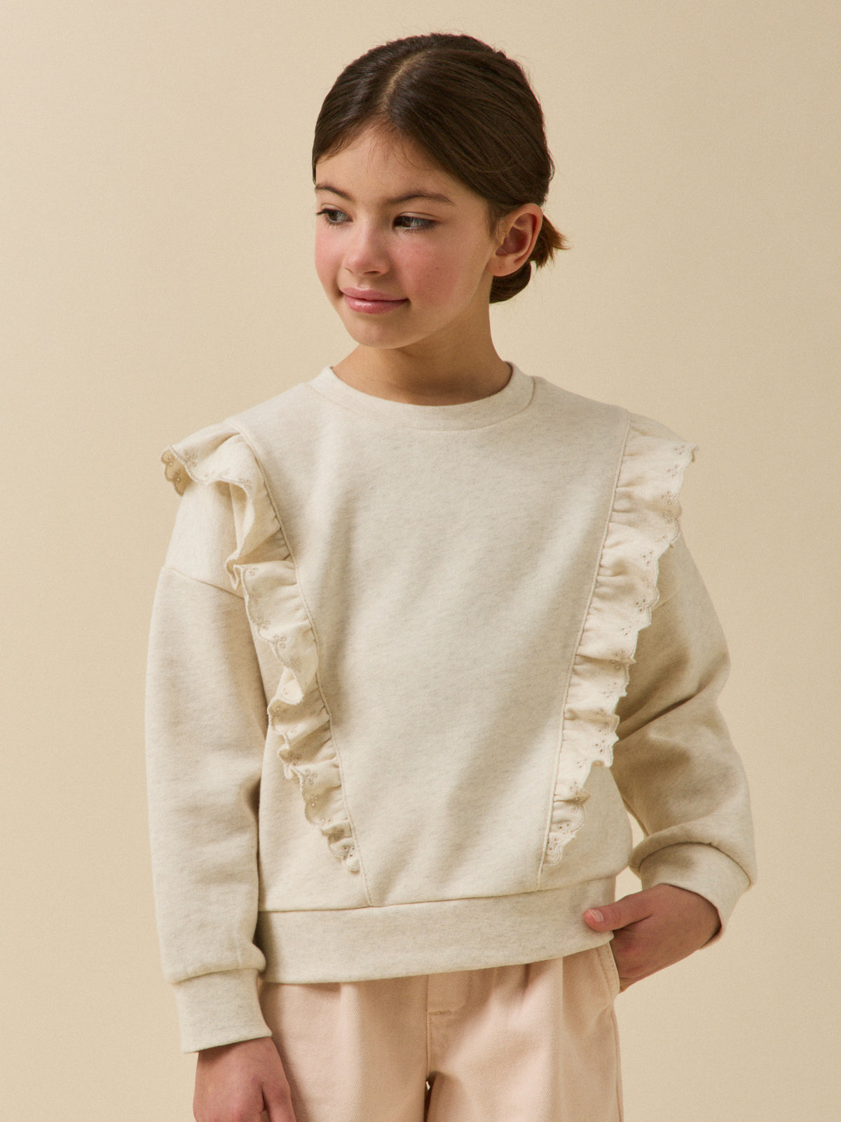 Sweat à volants Fille - Coton biologique