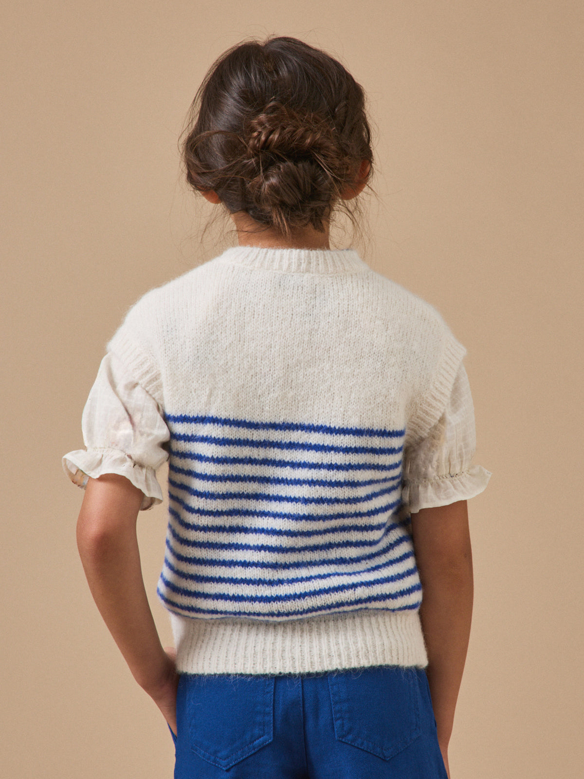 Pull rayé sans manches Fille