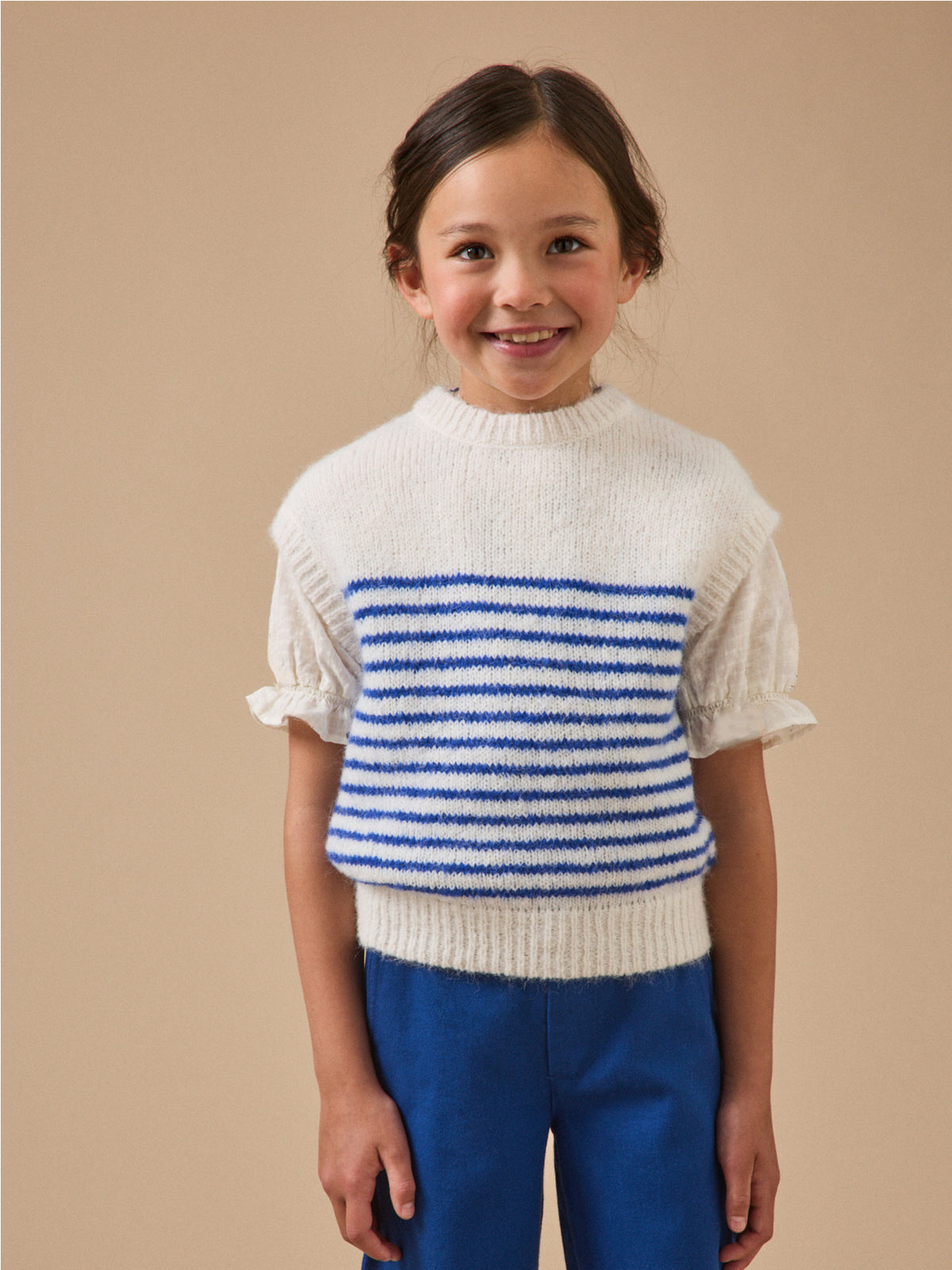 Pull rayé sans manches Fille
