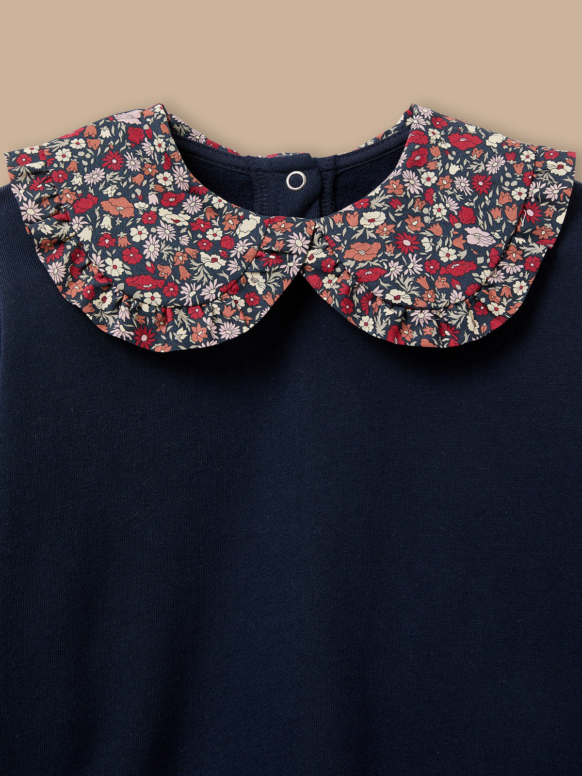 Girl's sweatshirt, collar made with Liberty fabric
