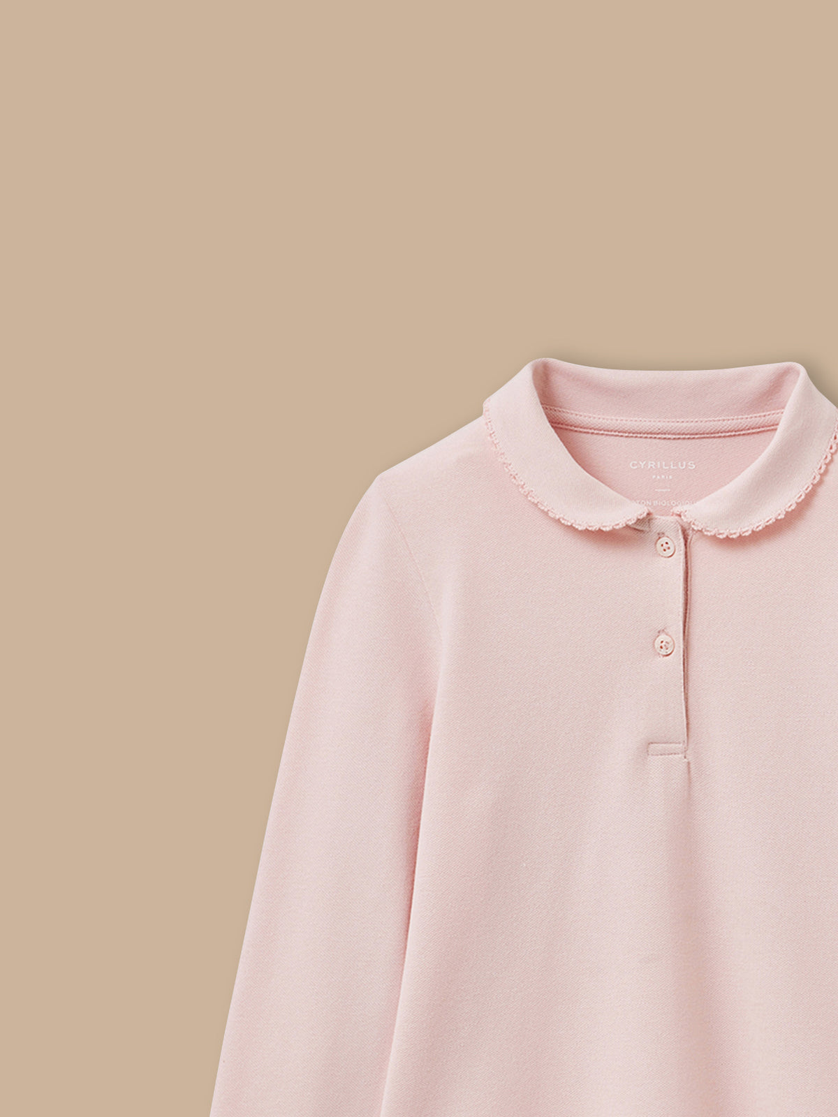 Girl's piqué knit polo shirt made with organic cotton