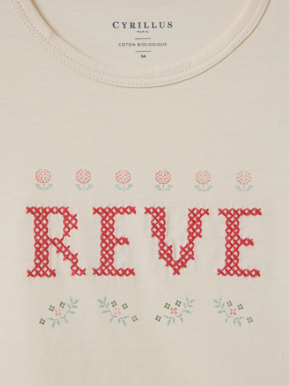 Embroidered organic cotton T-shirt