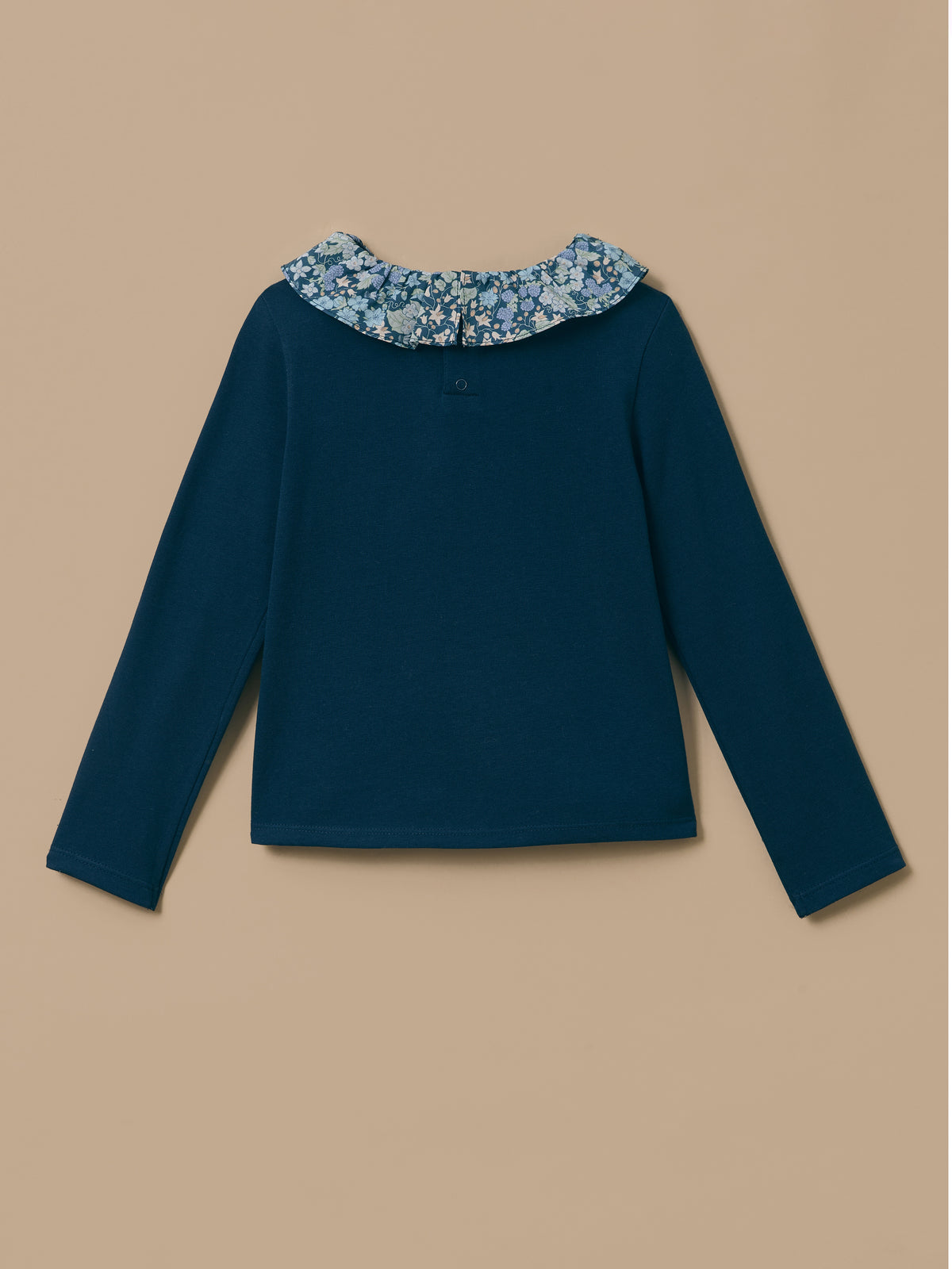 Girl's Ti-shirt, collar made with Liberty fabric