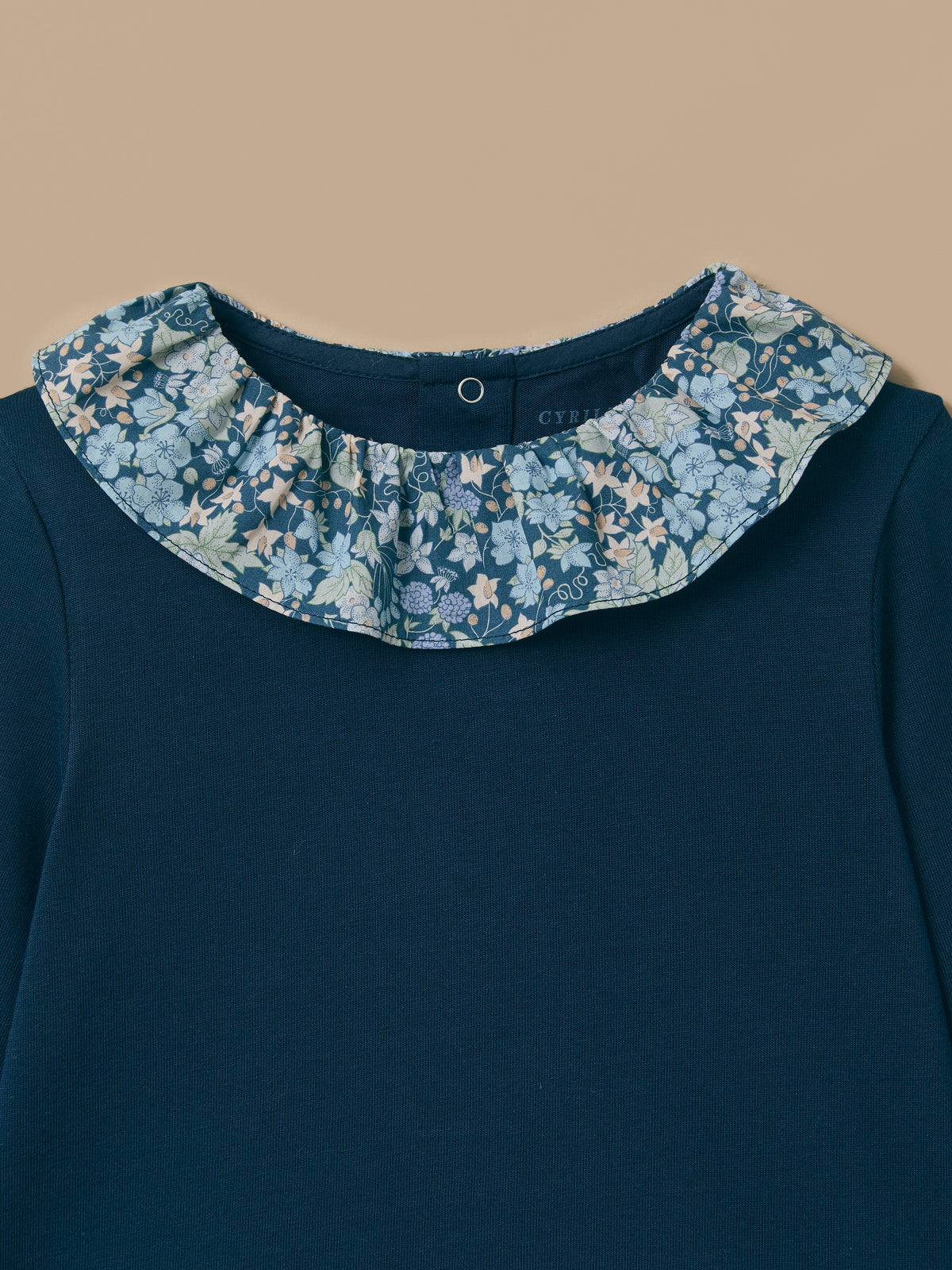Girl's Ti-shirt, collar made with Liberty fabric