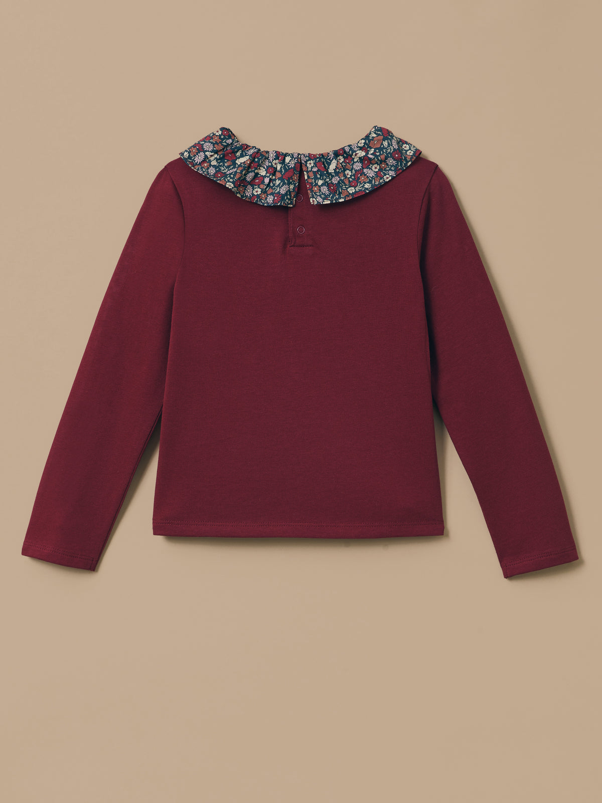 Girl's Ti-shirt, collar made with Liberty fabric