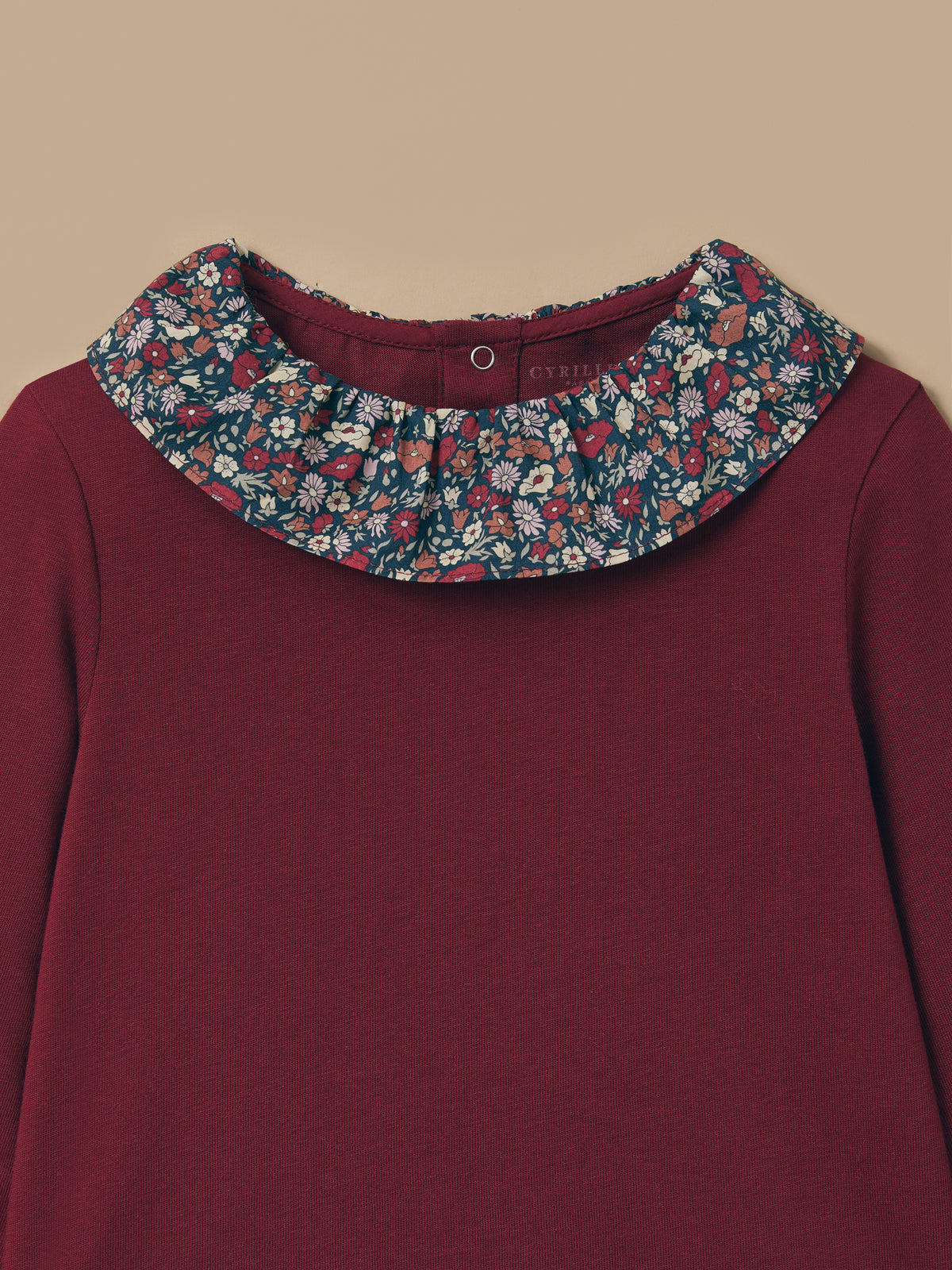 Girl's Ti-shirt, collar made with Liberty fabric