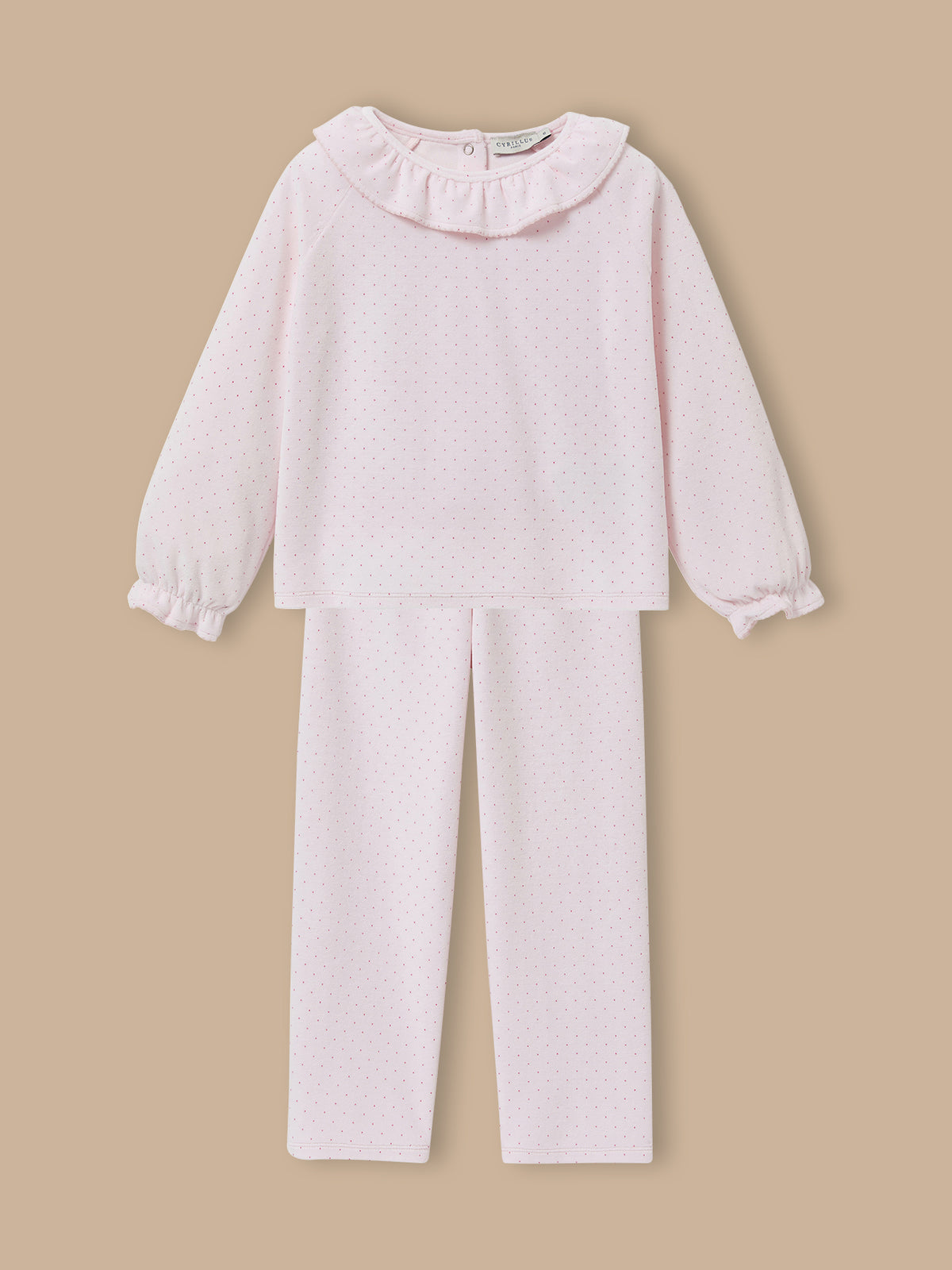 Pyjama velours imprimé pois Fille