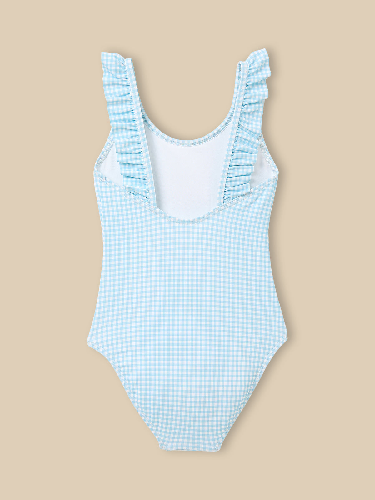 Girl's gingham check 1-piece swimsuit