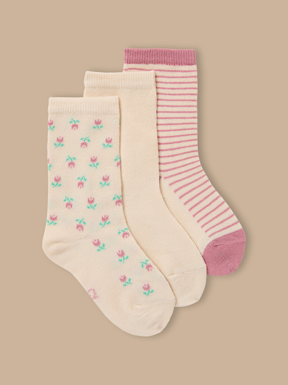 Lot de 3 paires de chaussettes fleurs Fille