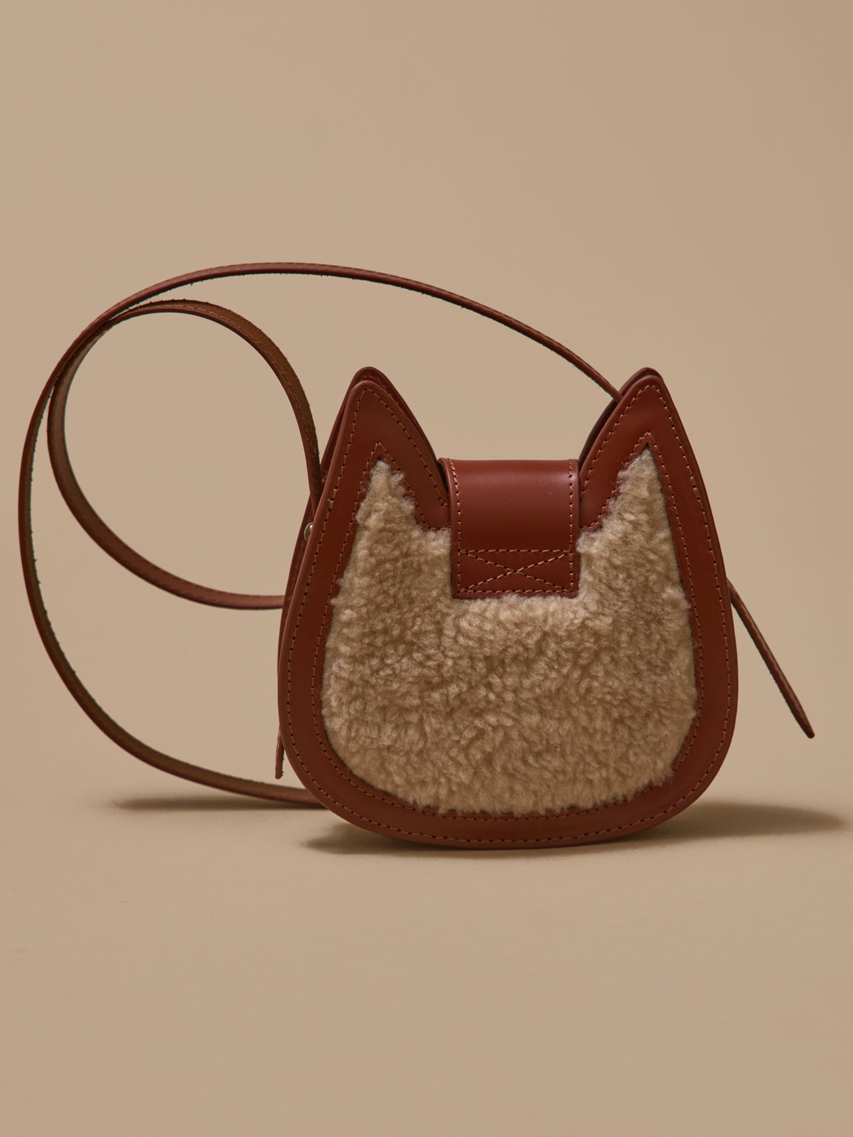Girl's leather and sherpa squirrel bag
