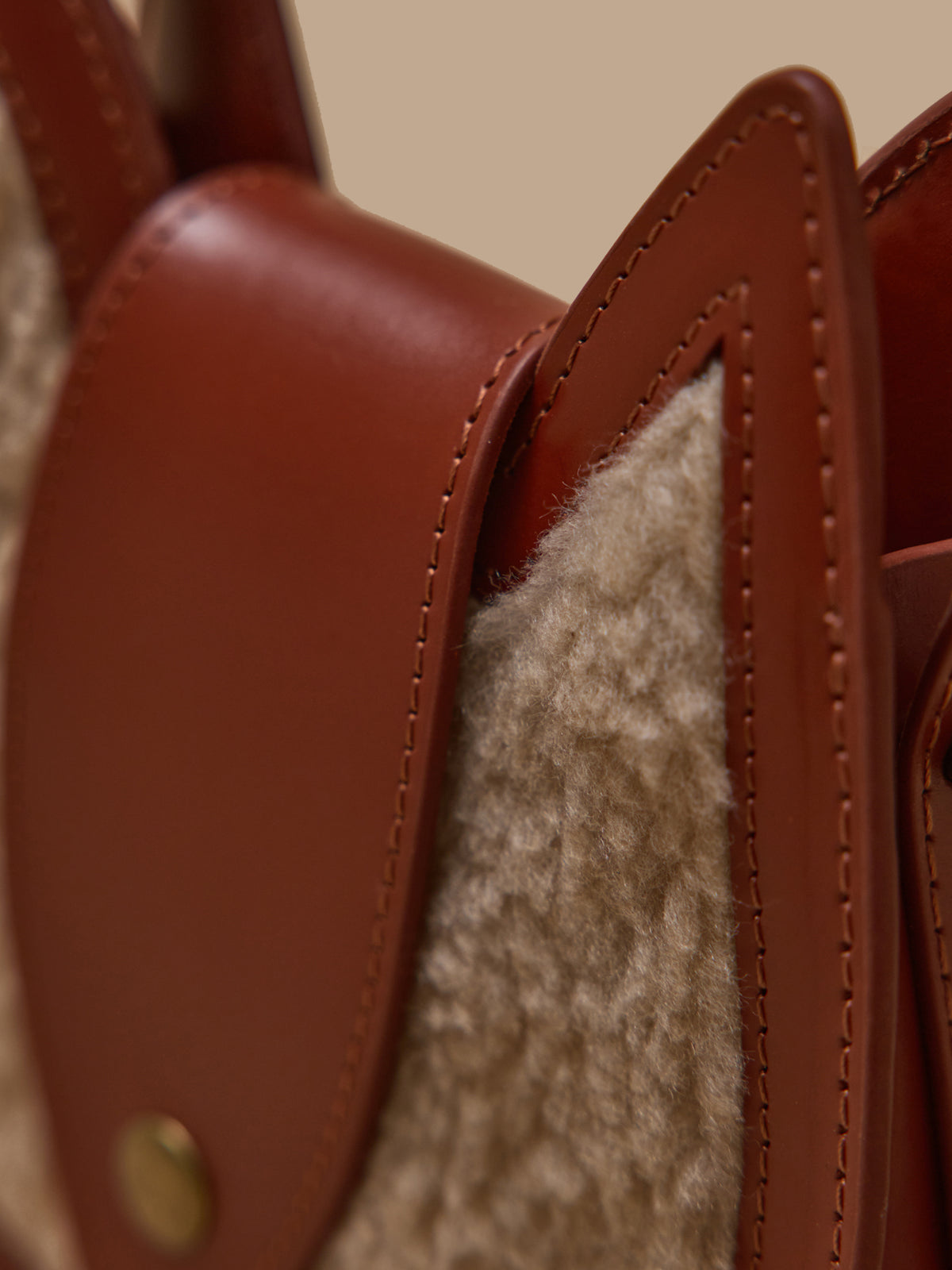 Girl's leather and sherpa squirrel bag