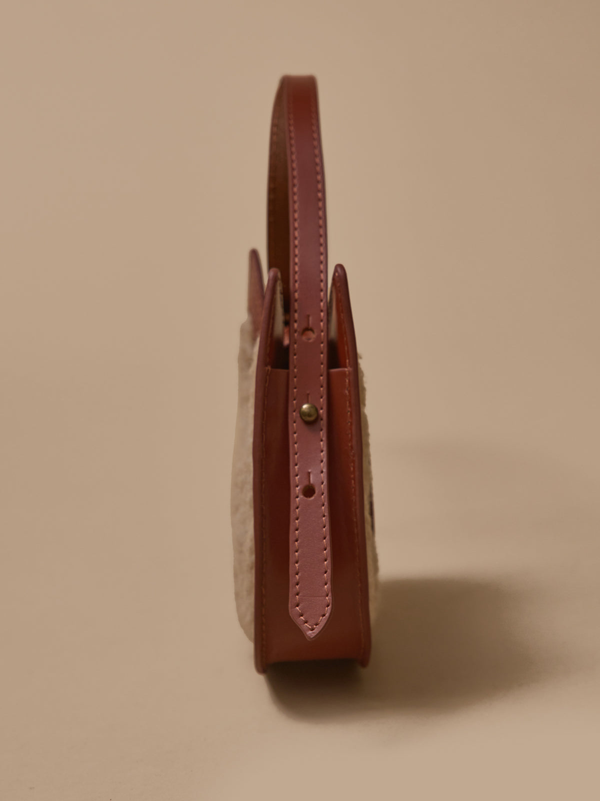 Girl's leather and sherpa squirrel bag