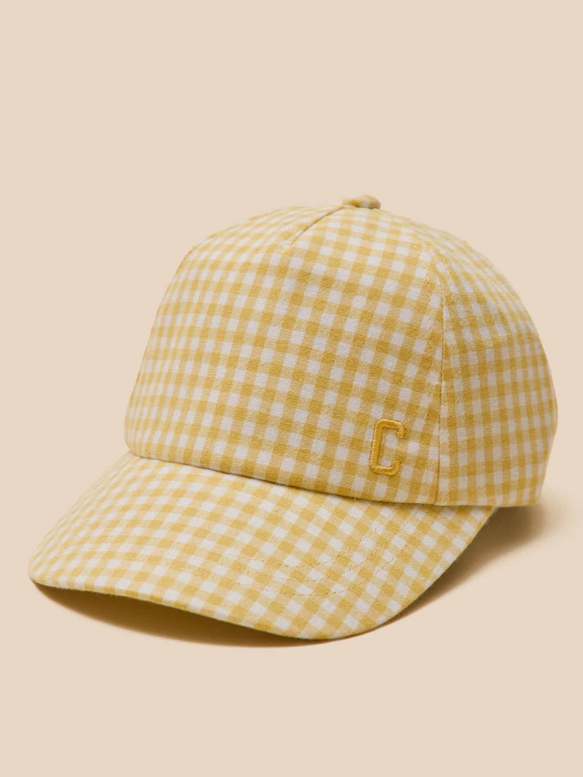 Girl's gingham check cap