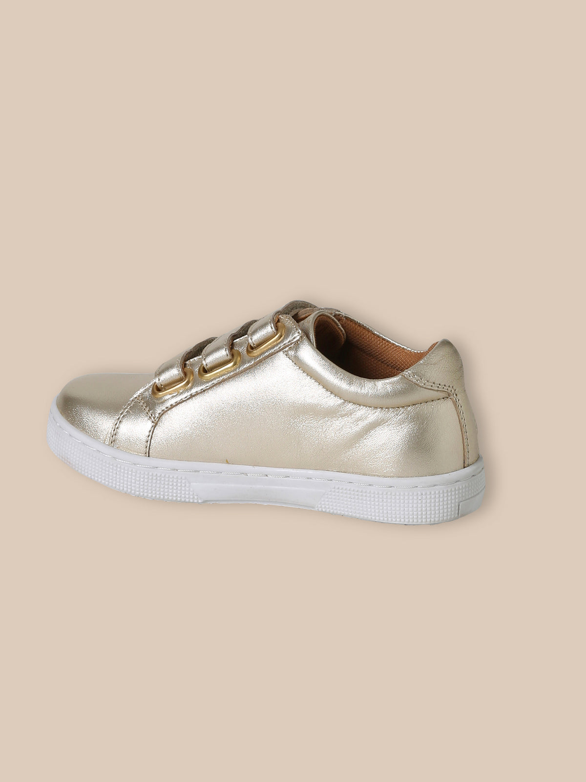 Girl's shimmery leather trainers