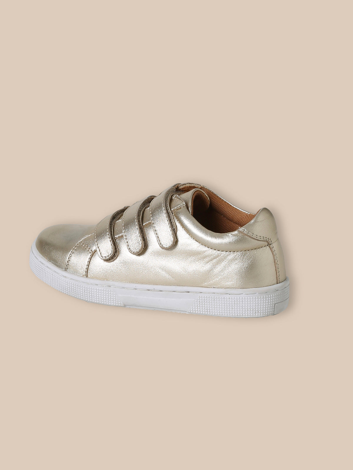 Girl's shimmery leather trainers