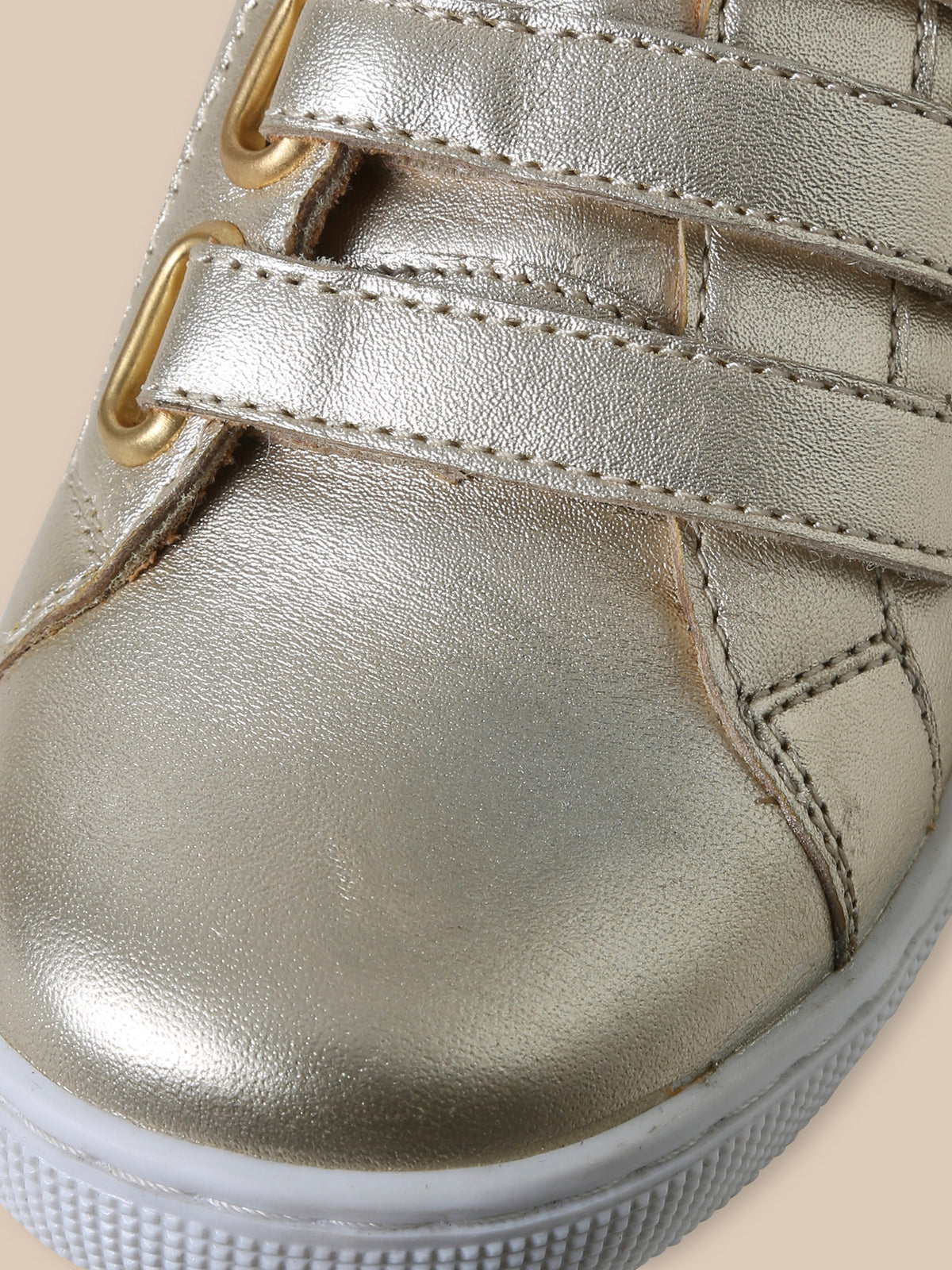 Girl's shimmery leather trainers