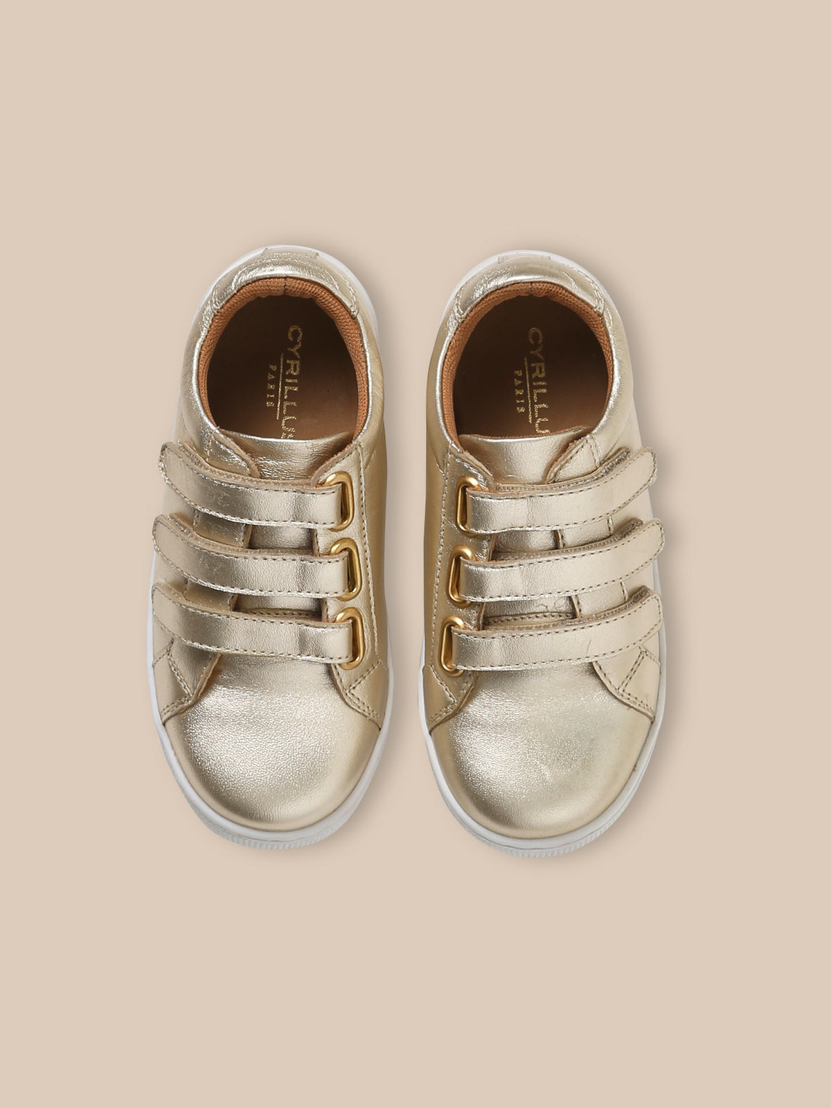 Girl's shimmery leather trainers