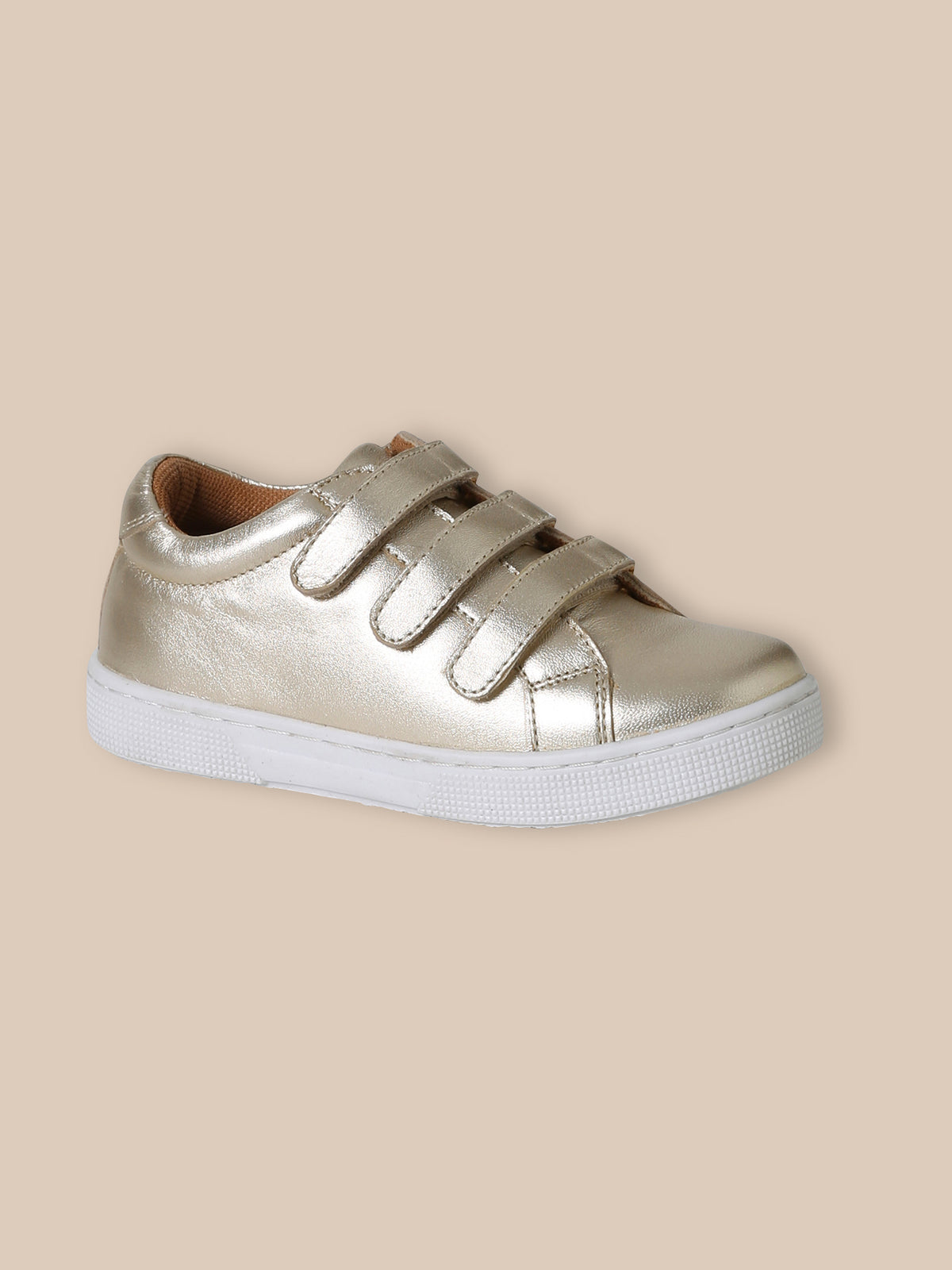 Girl's shimmery leather trainers