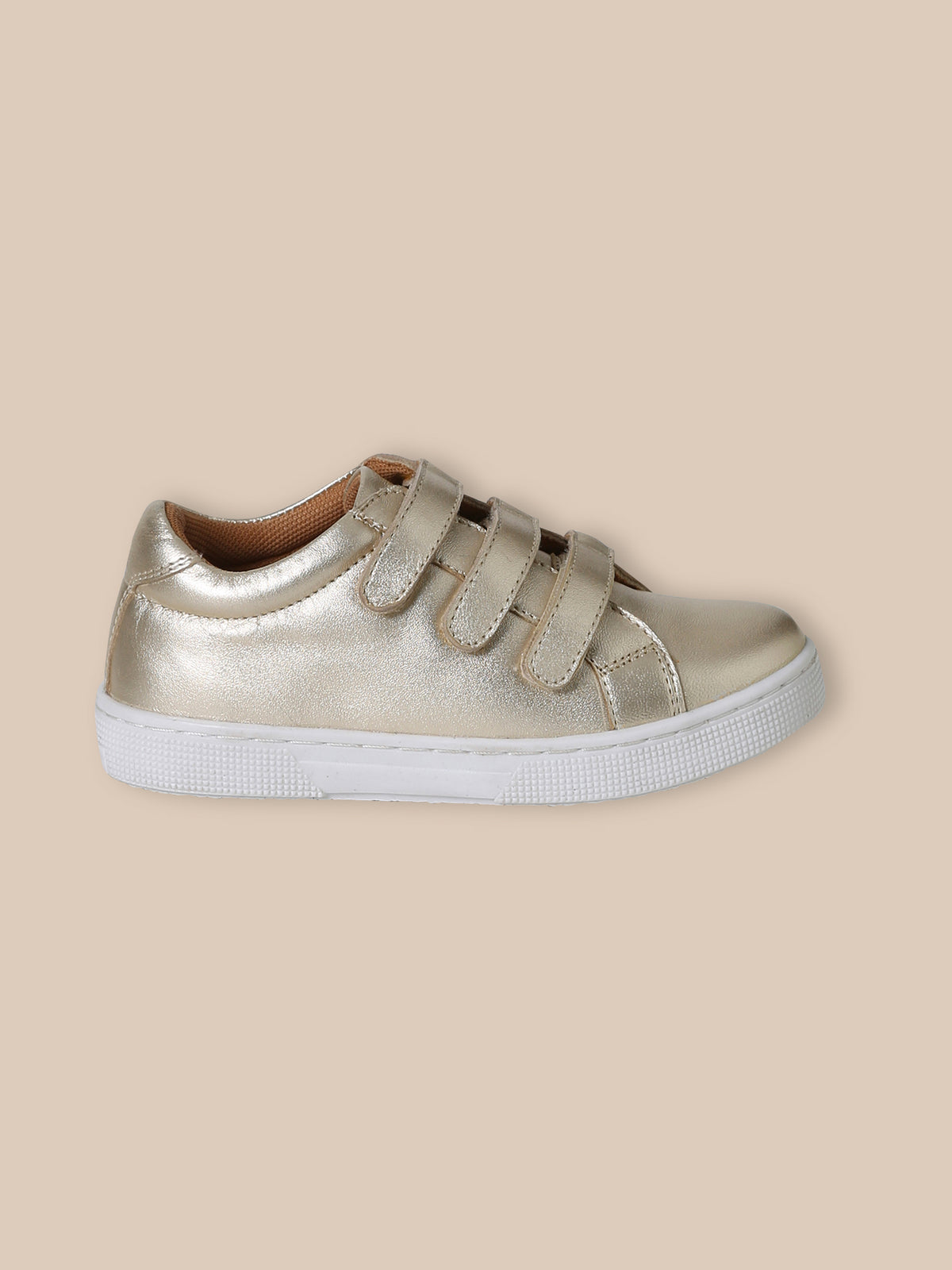 Girl's shimmery leather trainers