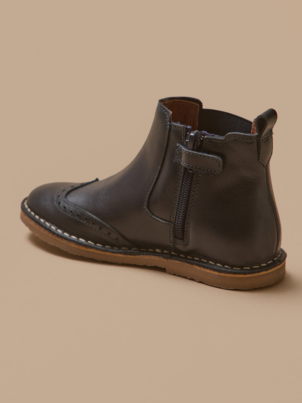 Boots bout fleuri Fille en cuir
