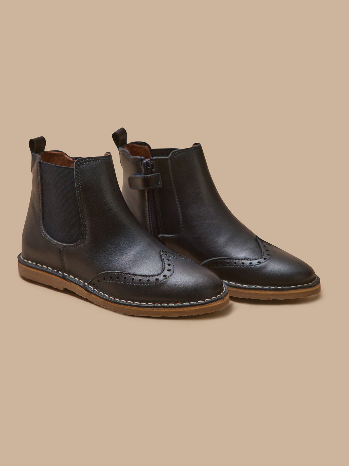 Boots bout fleuri Fille en cuir