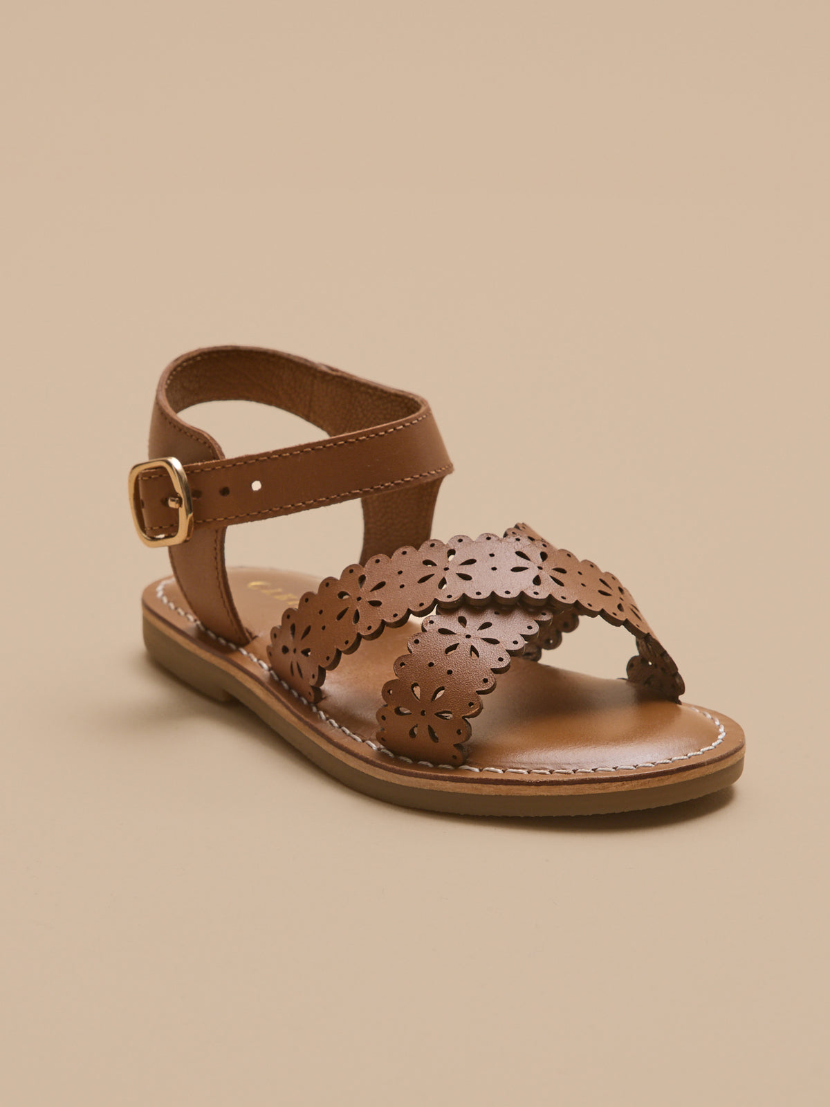 Sandales perforées Fille en cuir