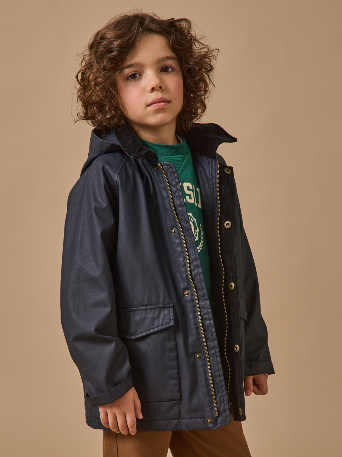 Veste en coton enduit Garçon
