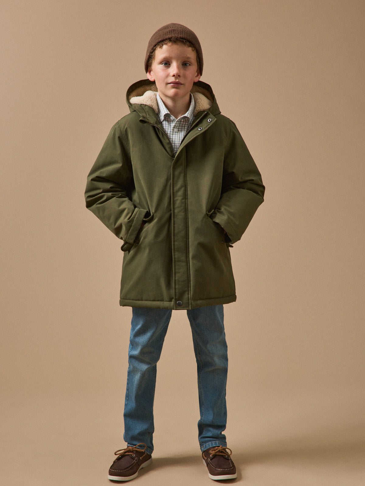 Boy's sherpa-lined parka