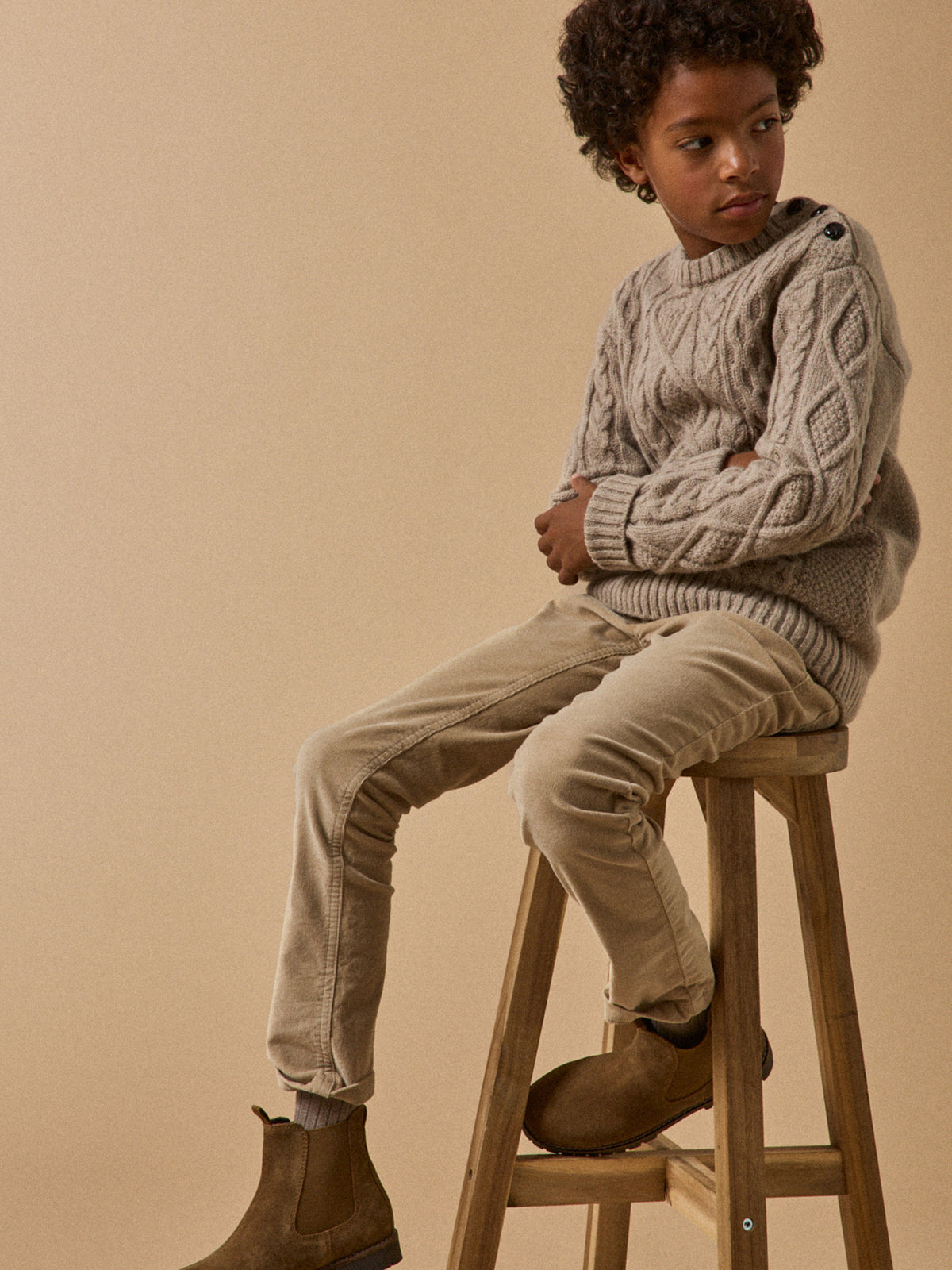 Slim en velours Garçon