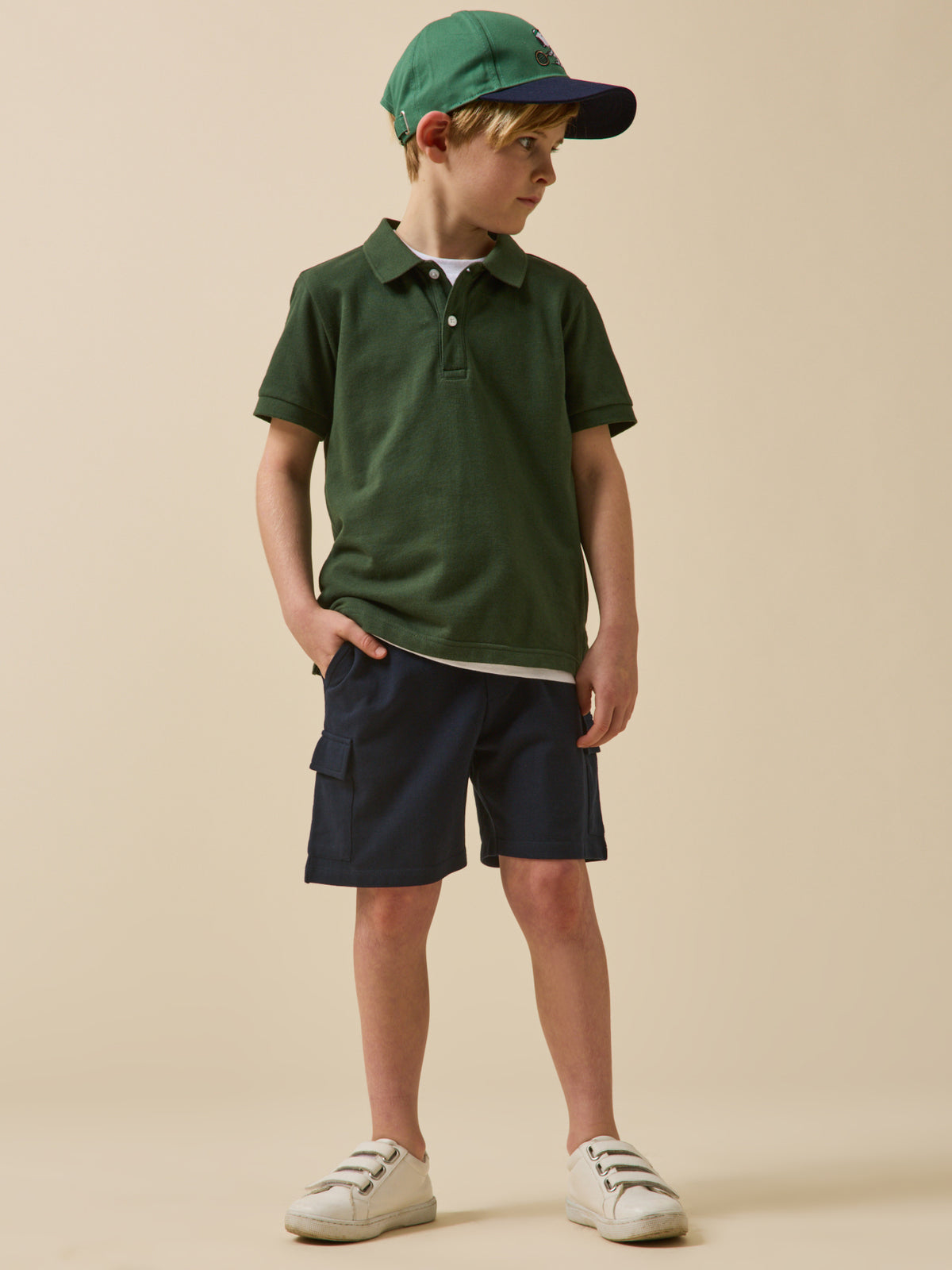 Boy's piqué knit organic cotton shorts