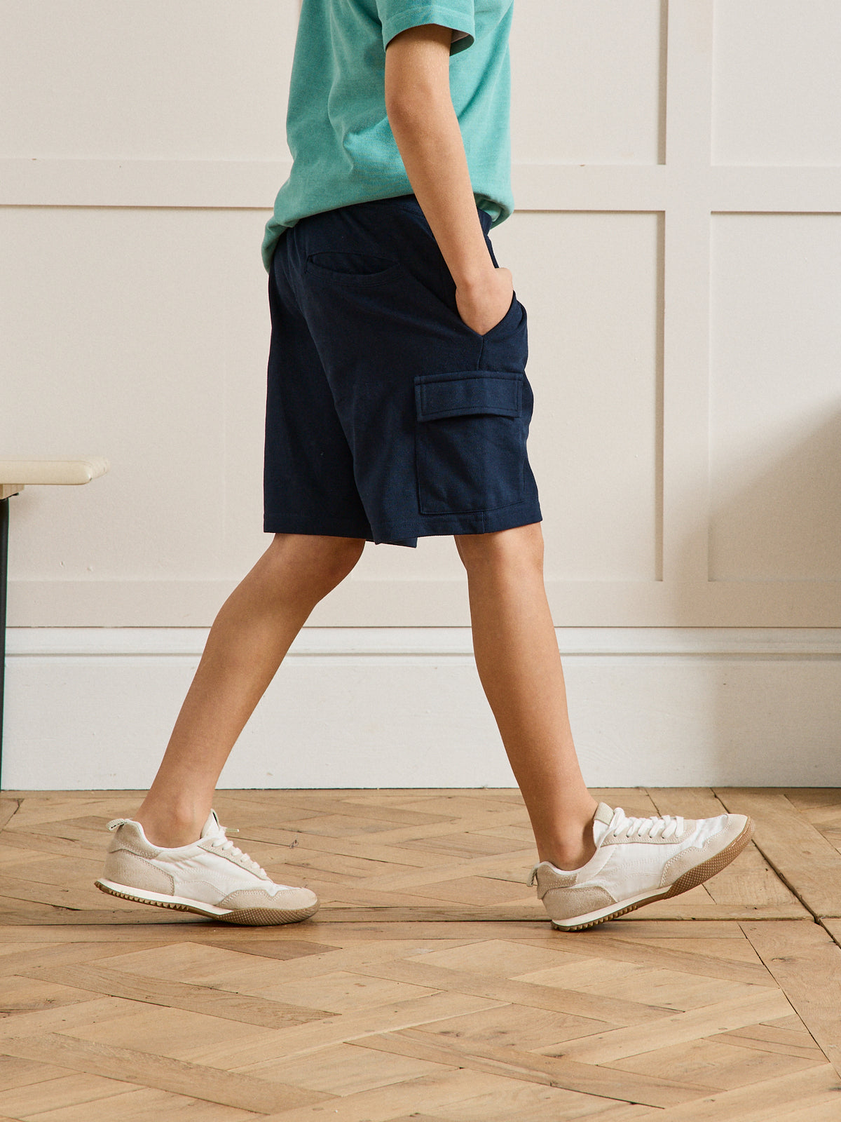 Boy's piqué knit organic cotton shorts