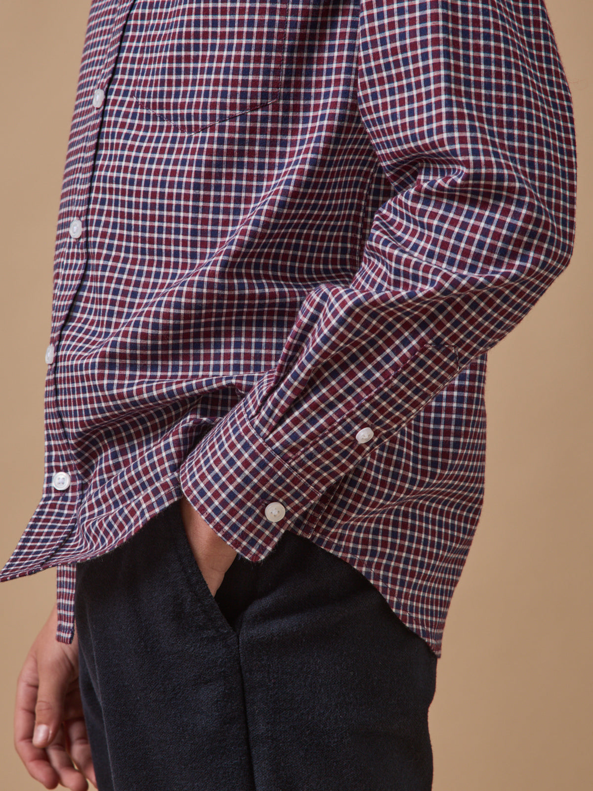 Boy's flannel-like checked shirt