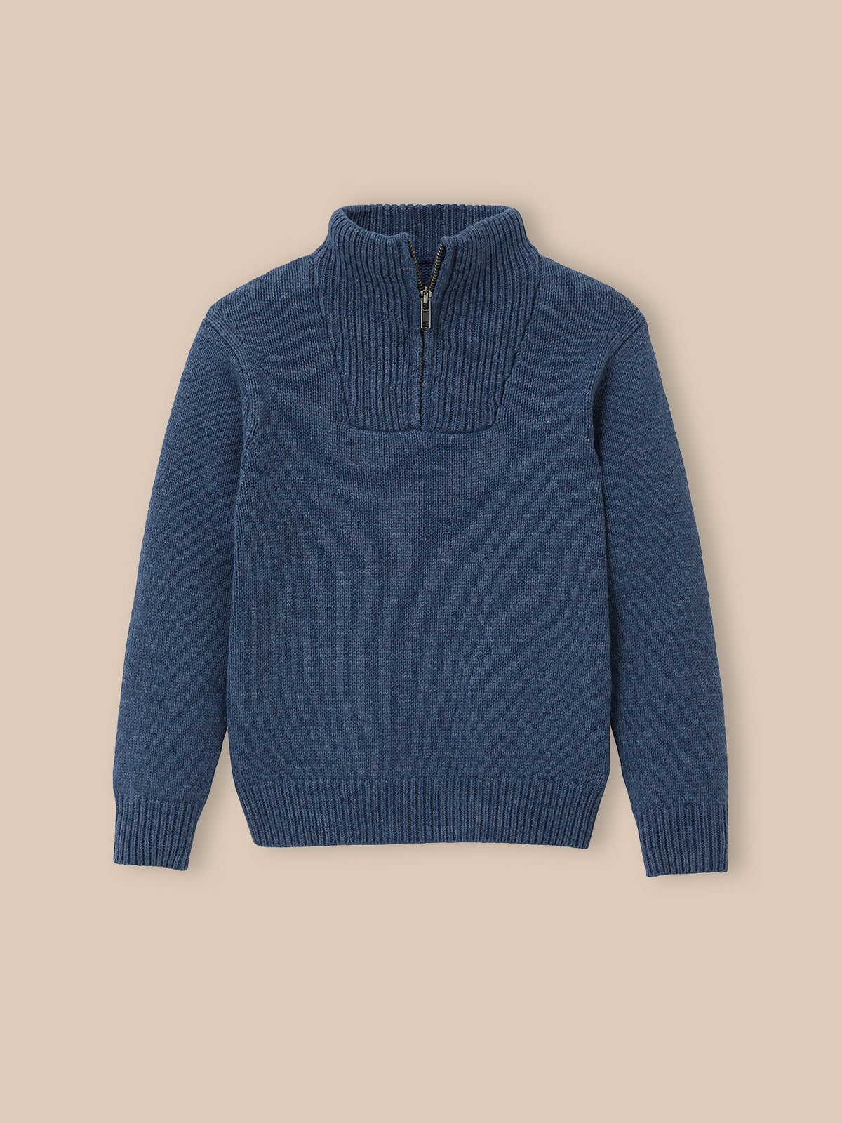 Boy's sweater with high zip neckline