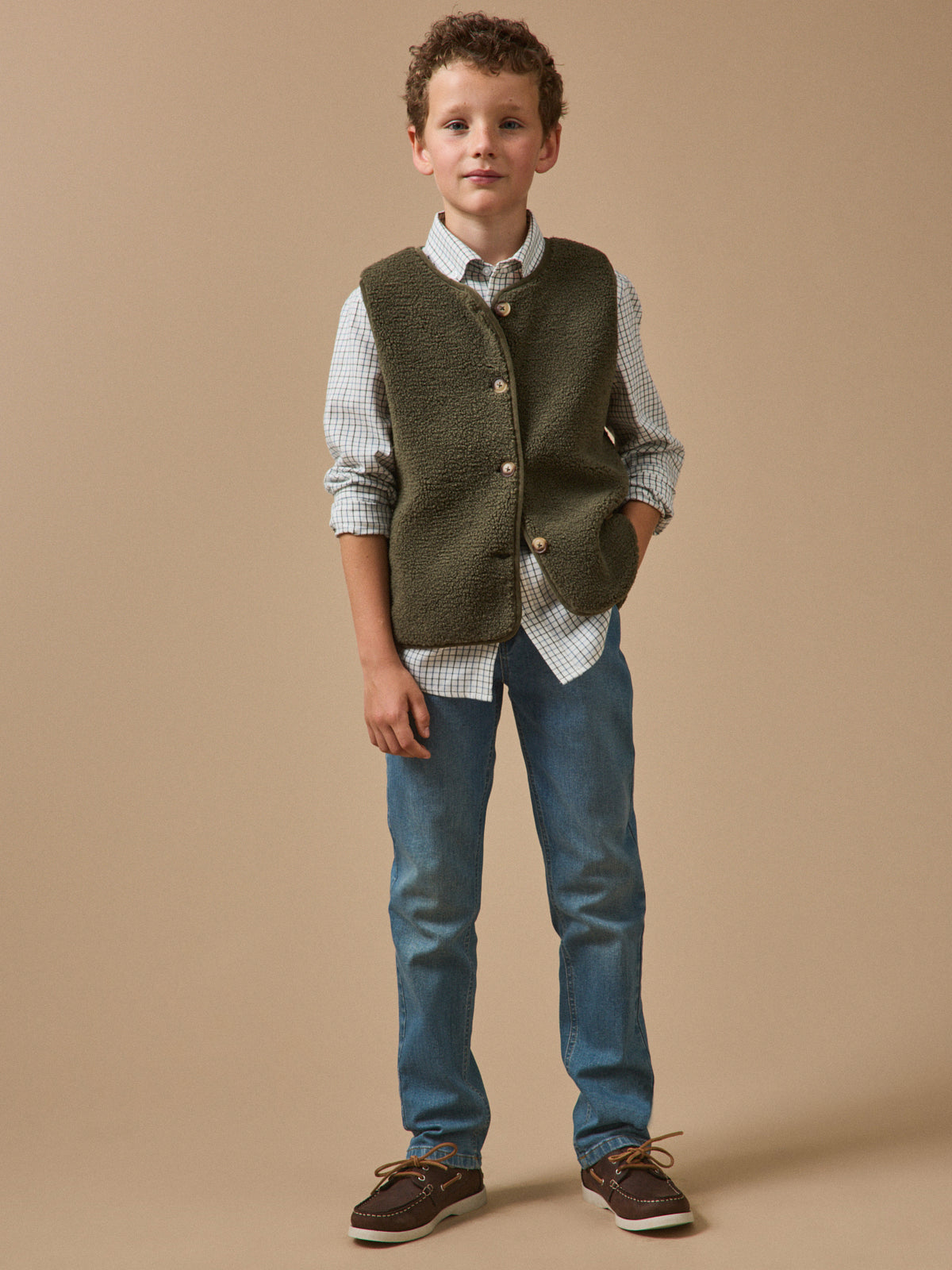 Veste sans manches en sherpa Garçon