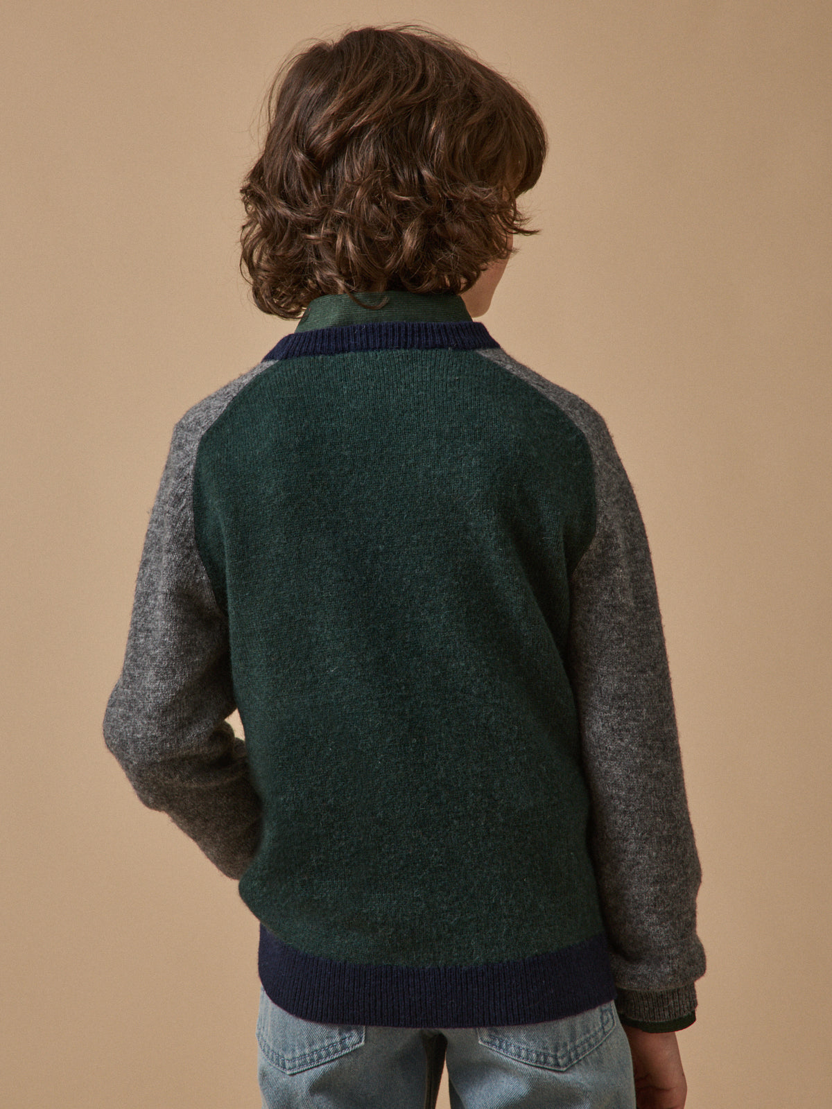 Pull colorblock en laine Garçon