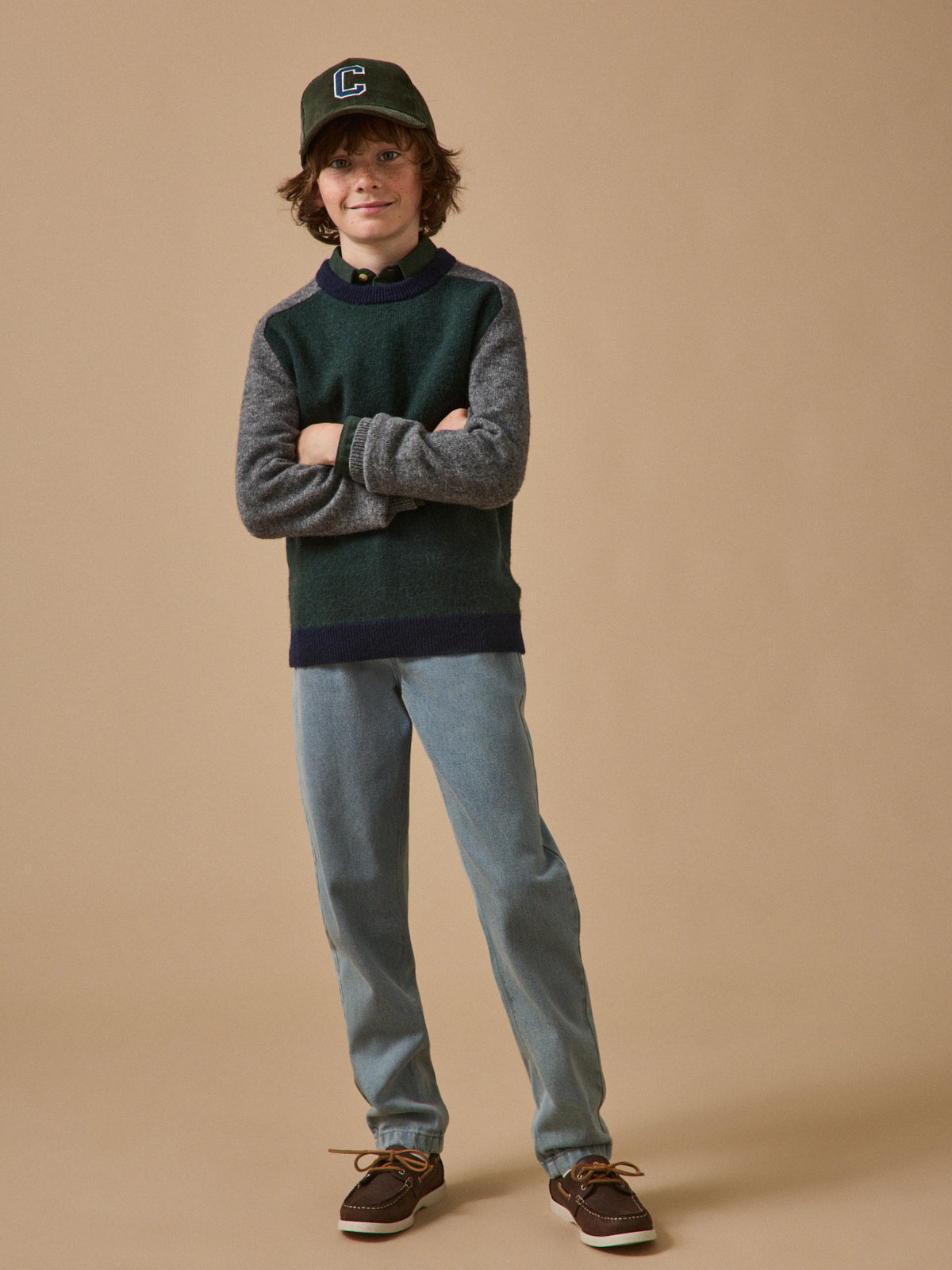 Pull colorblock en laine Garçon