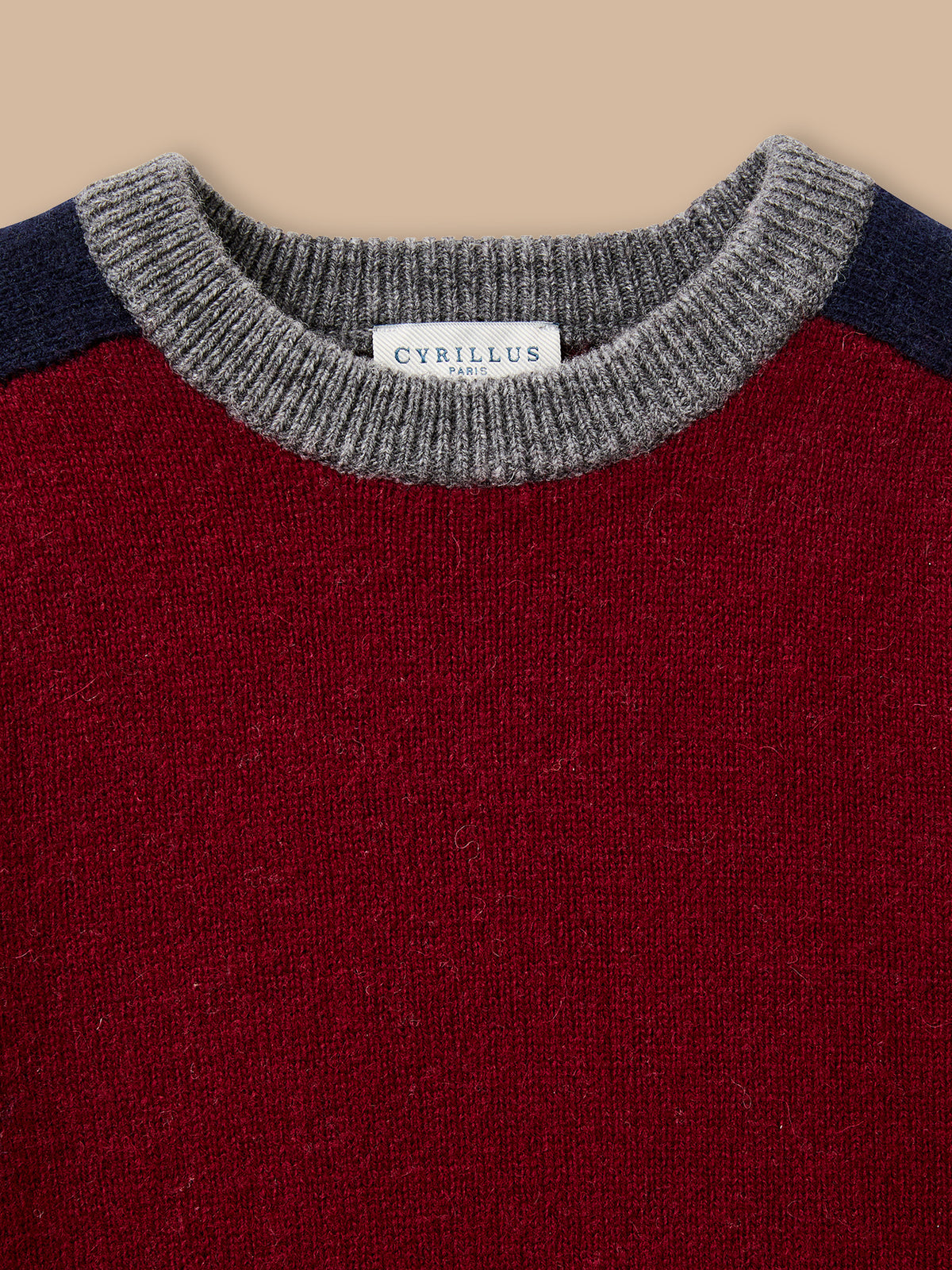 Boy's wool colorblock sweater