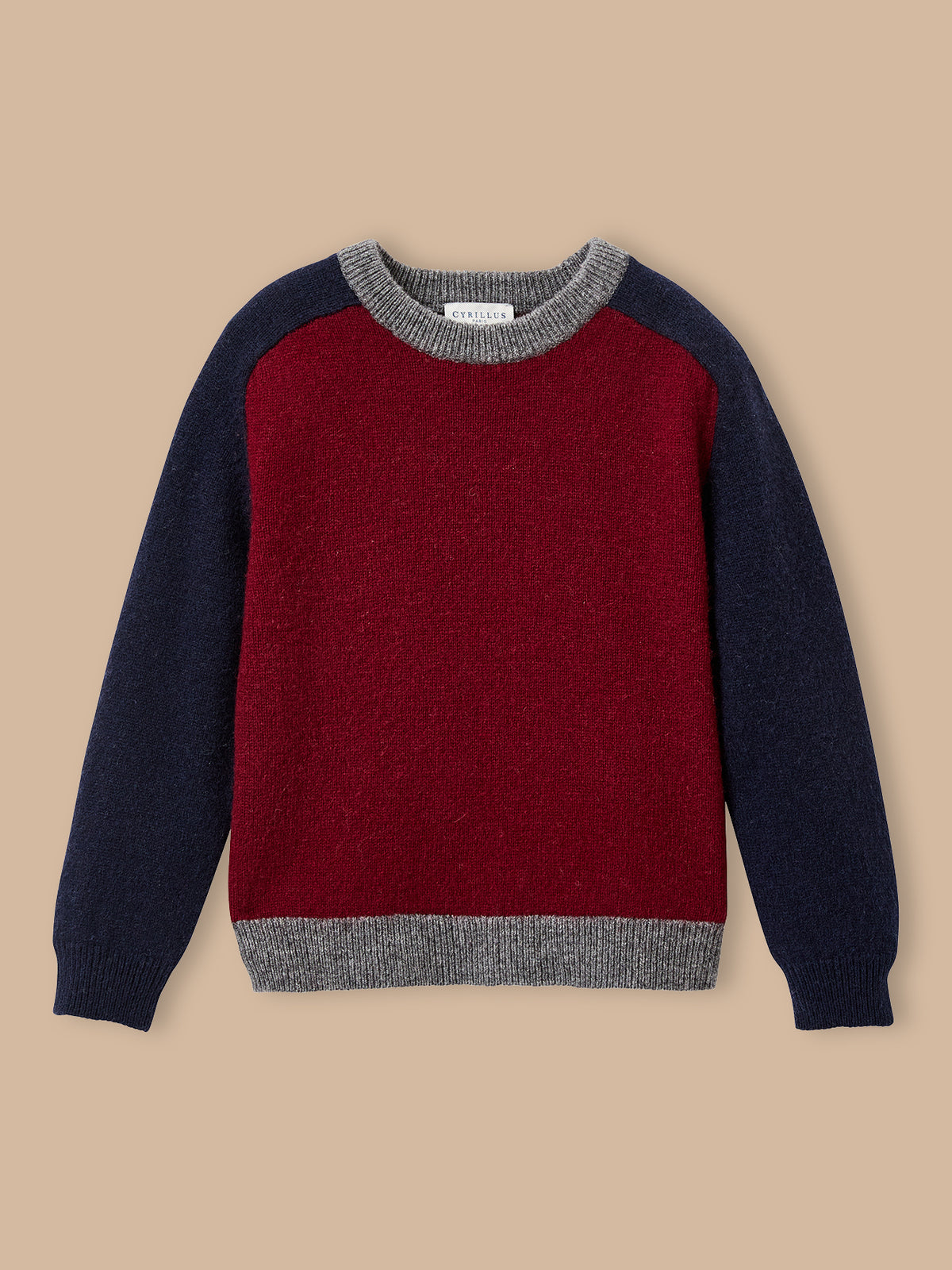 Boy's wool colorblock sweater