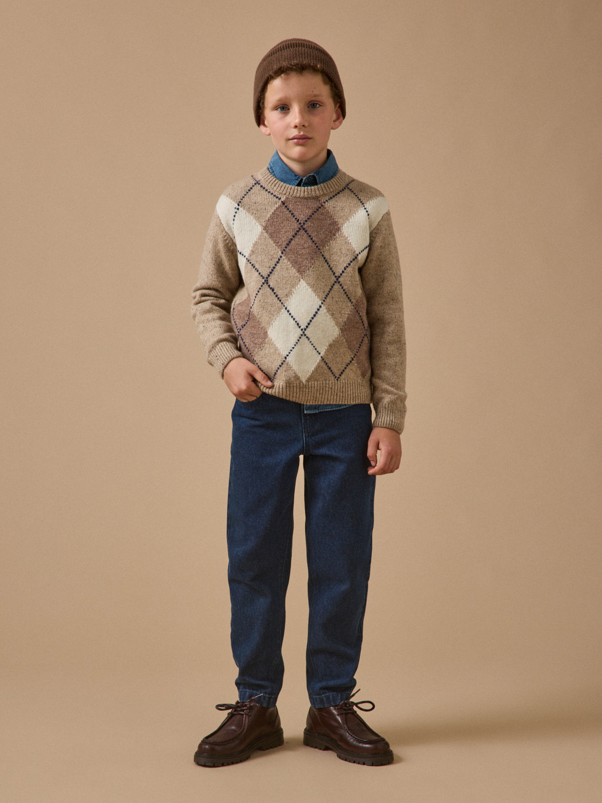 Pull jacquard avec laine Garçon