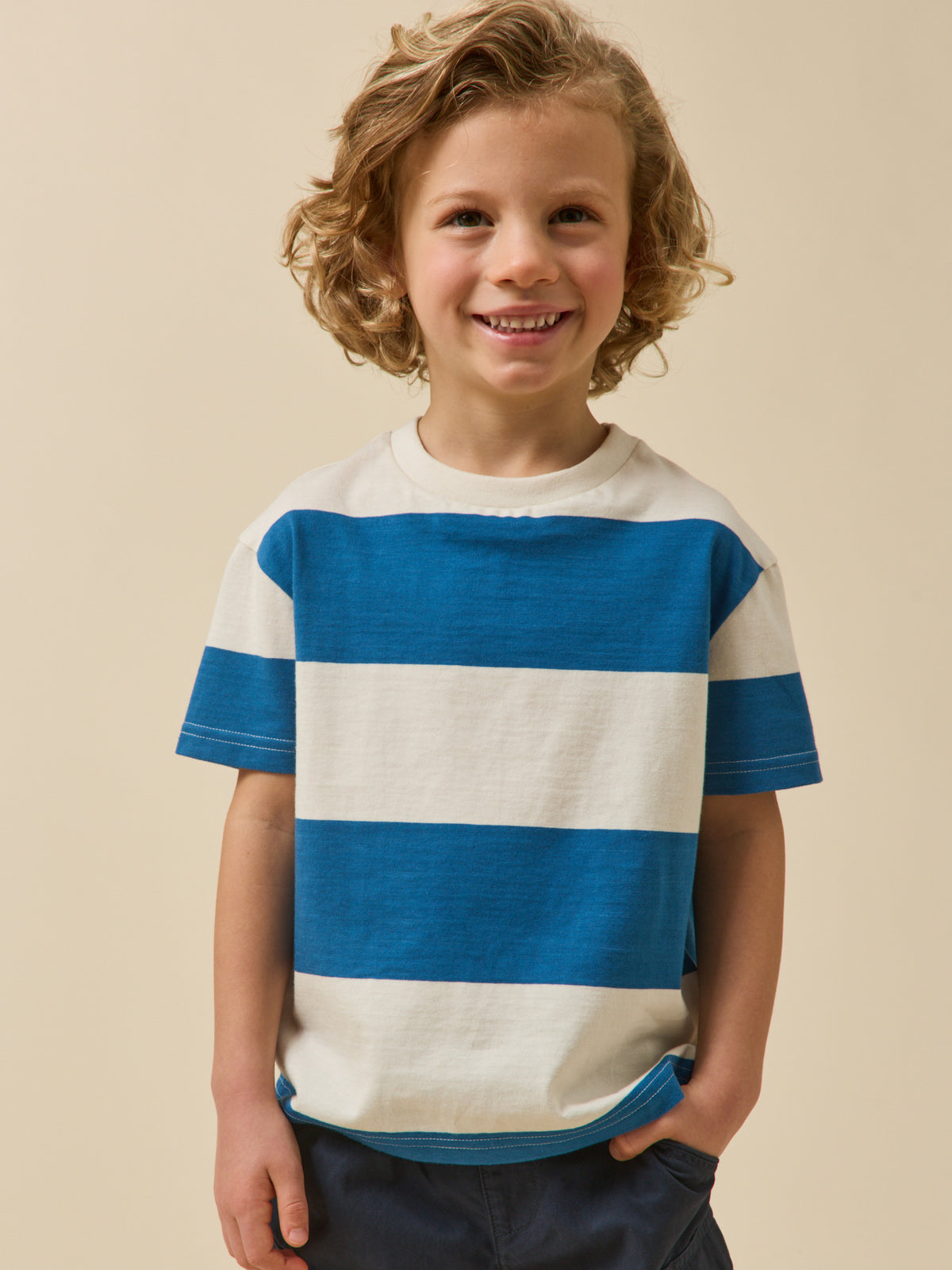 Boy's striped organic cotton T-shirt