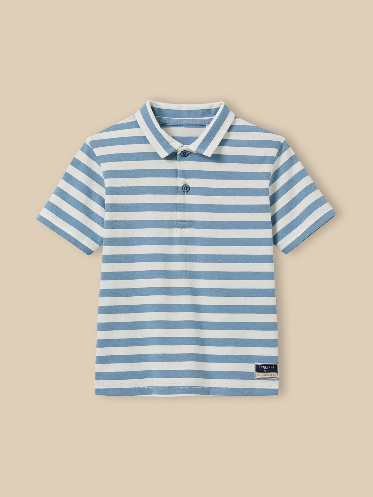 Boy's striped organic cotton polo shirt