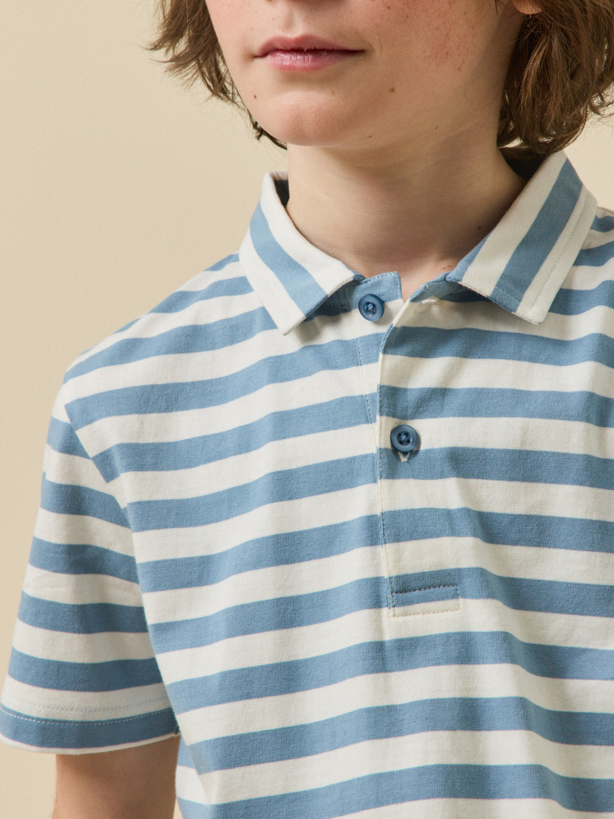 Boy's striped organic cotton polo shirt