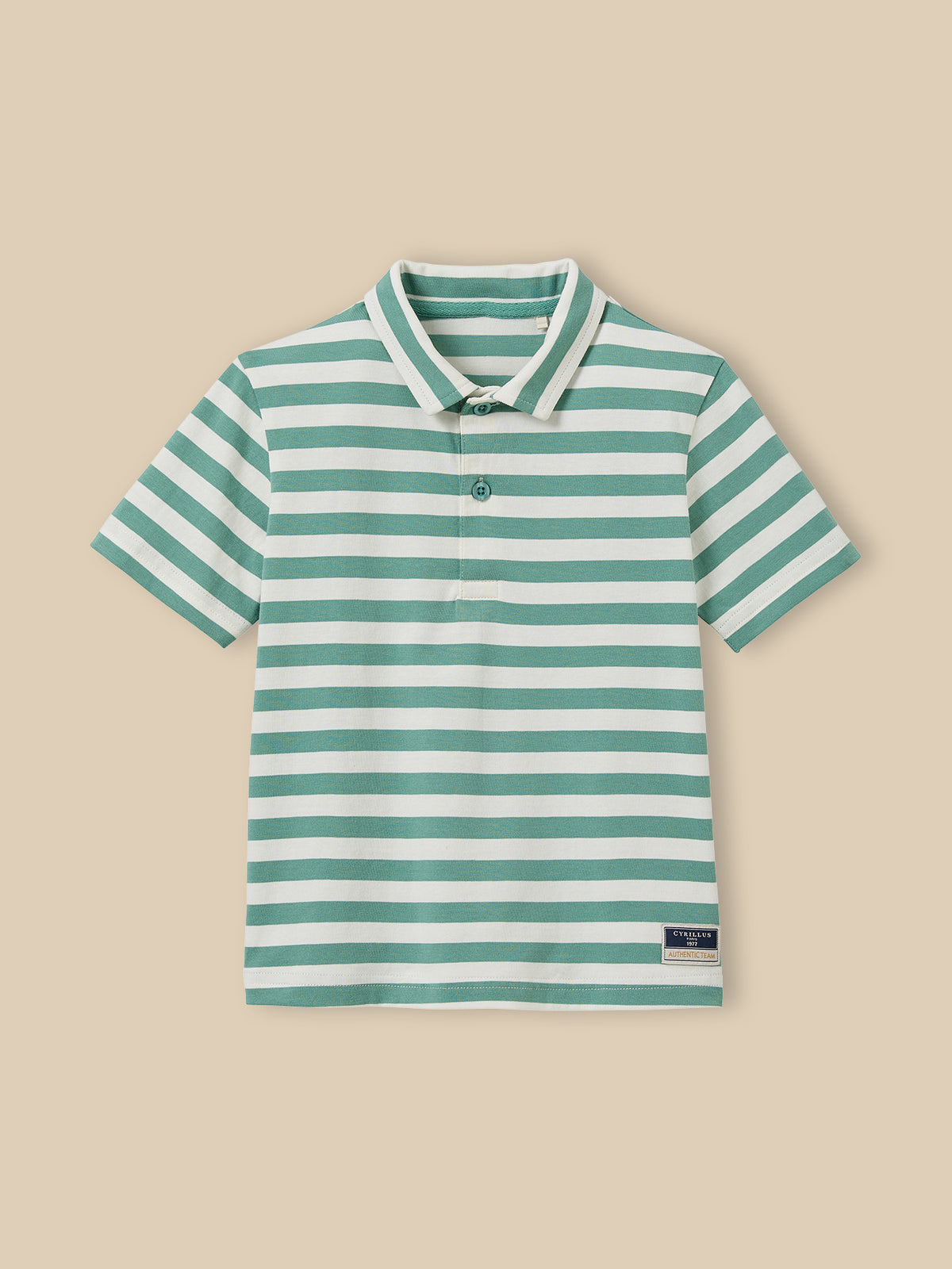 Boy's striped organic cotton polo shirt